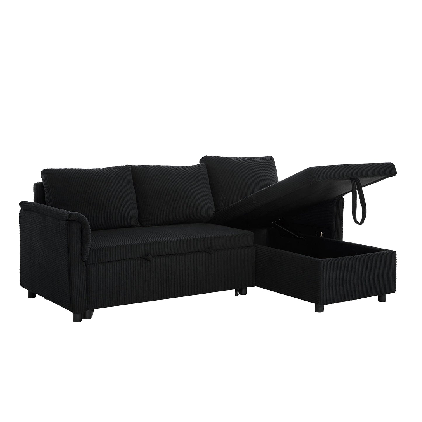 Canapé causeuse avec chaise longue Canapé convertible modulaire en L avec chaise longue de rangement