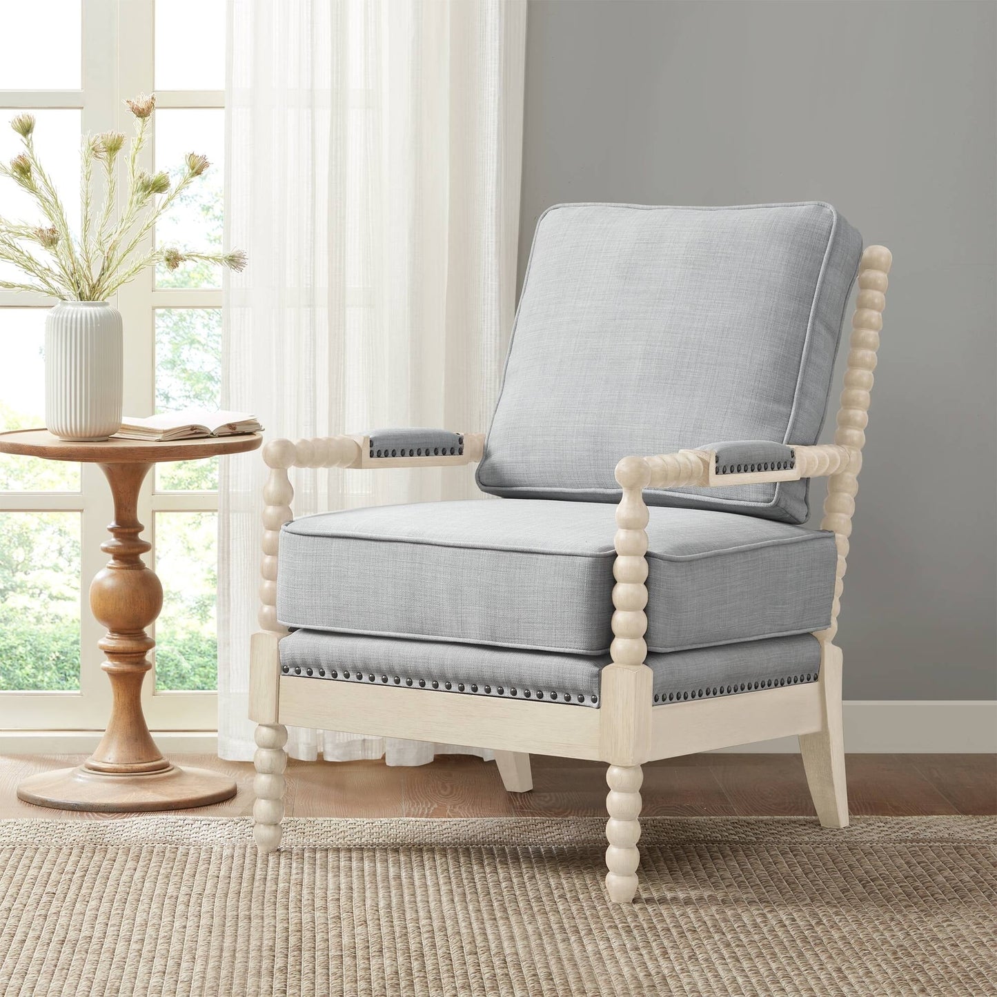 Fauteuil à cadre en bois tourné Madison Park Donohue