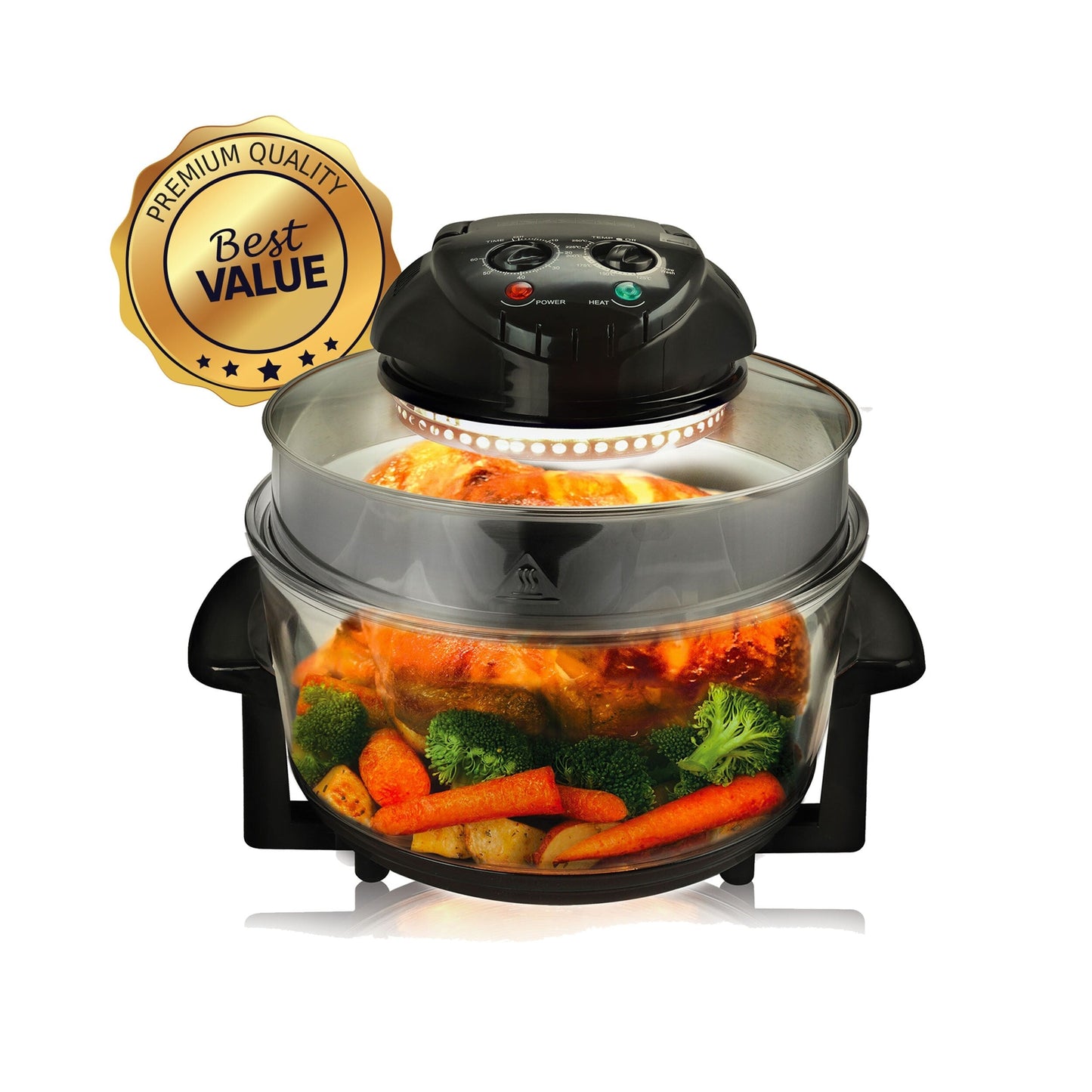 Friteuse à air halogène portable MegaChef de comptoir en noir