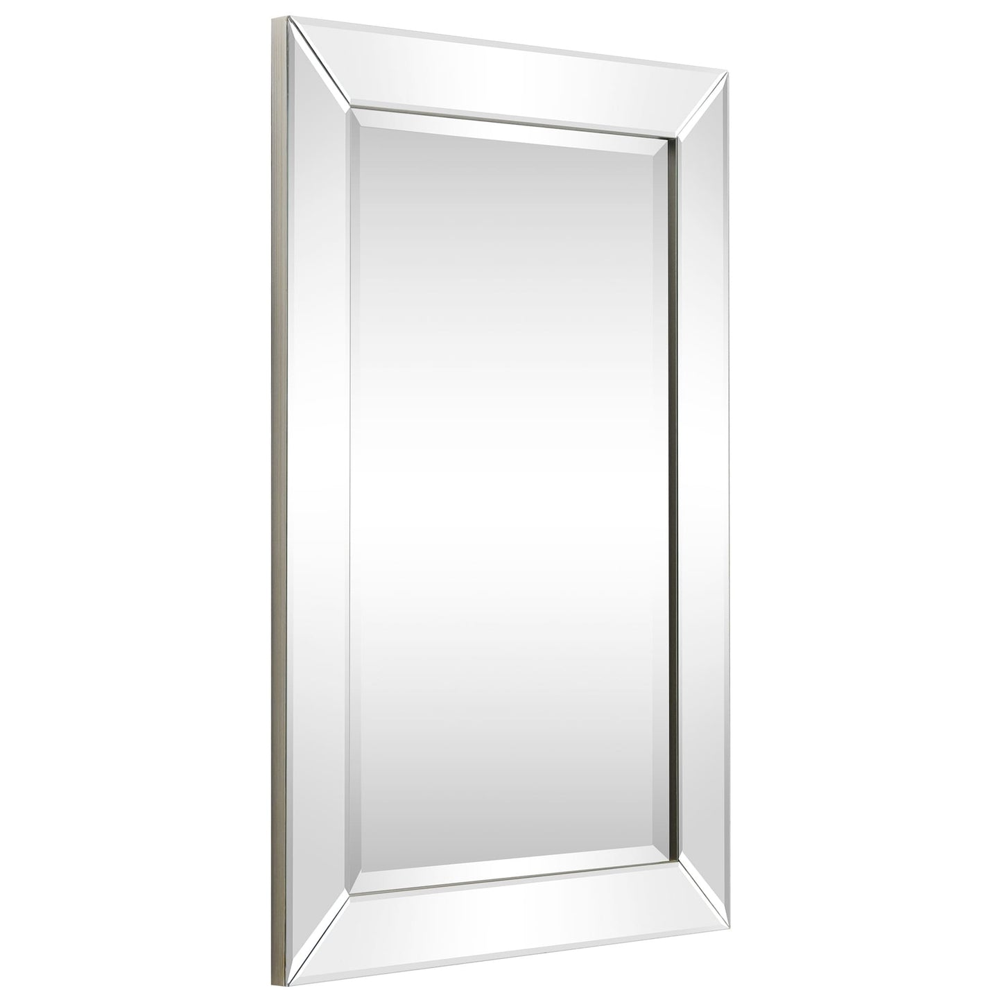 Miroir mural rectangulaire biseauté transparent HD pour salle de bain, coiffeuse et chambre à coucher, 3 tailles