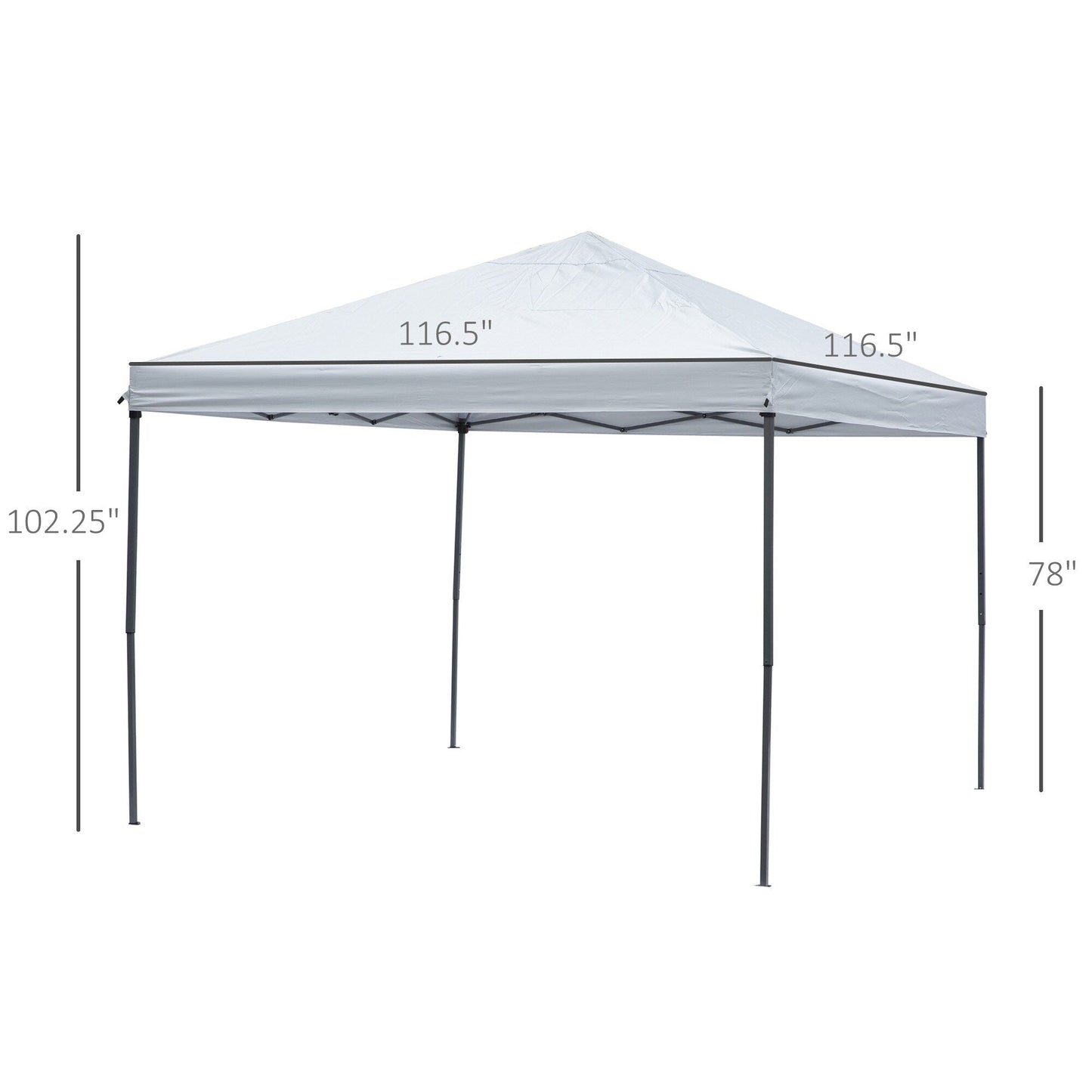 Auvent pop-up robuste Outsunny 10' x 10' avec filet latéral en maille amovible, conception d'installation facile, événement de fête en plein air