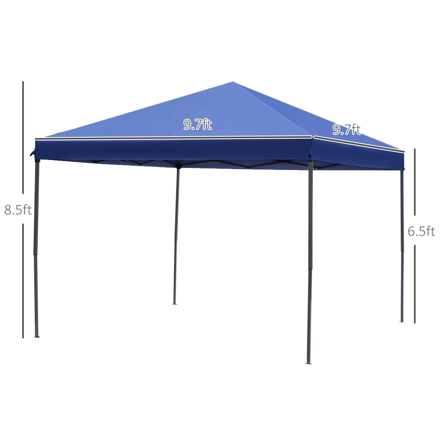 Auvent pop-up robuste Outsunny 10' x 10' avec filet latéral en maille amovible, conception d'installation facile, événement de fête en plein air