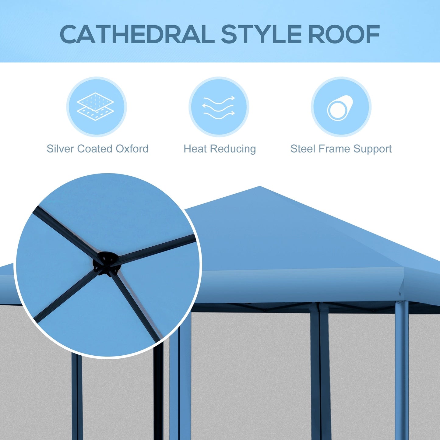 Auvent pop-up robuste Outsunny 10' x 10' avec filet latéral en maille amovible, conception d'installation facile, événement de fête en plein air