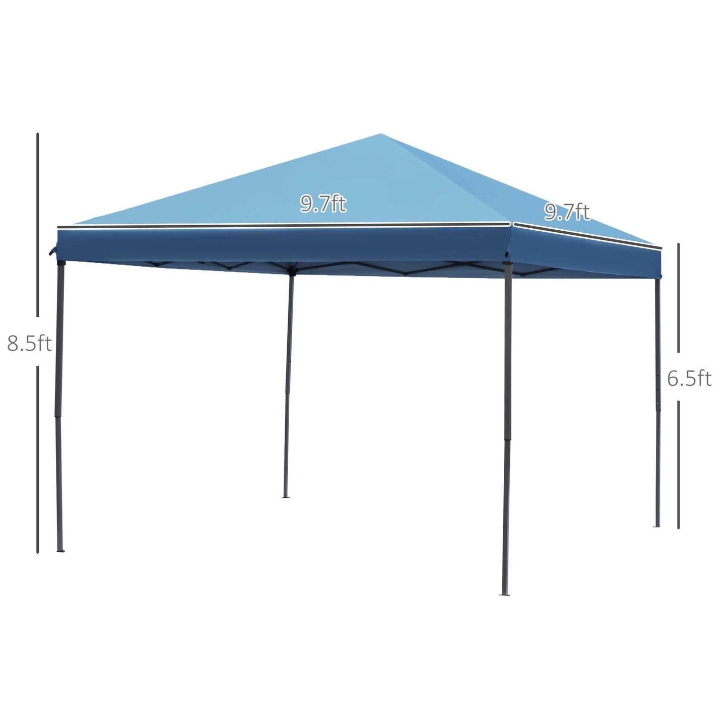 Auvent pop-up robuste Outsunny 10' x 10' avec filet latéral en maille amovible, conception d'installation facile, événement de fête en plein air
