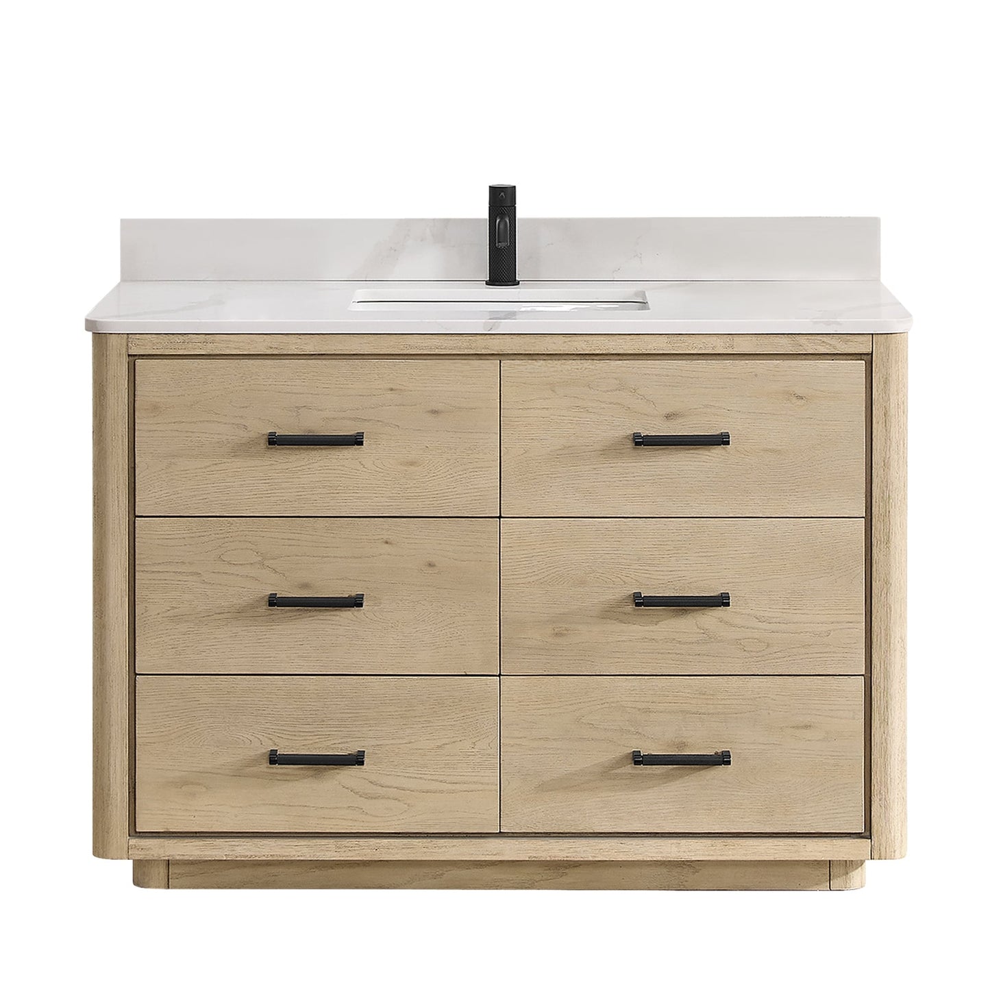 Meuble-lavabo Porto avec dessus en quartz blanc sans miroir