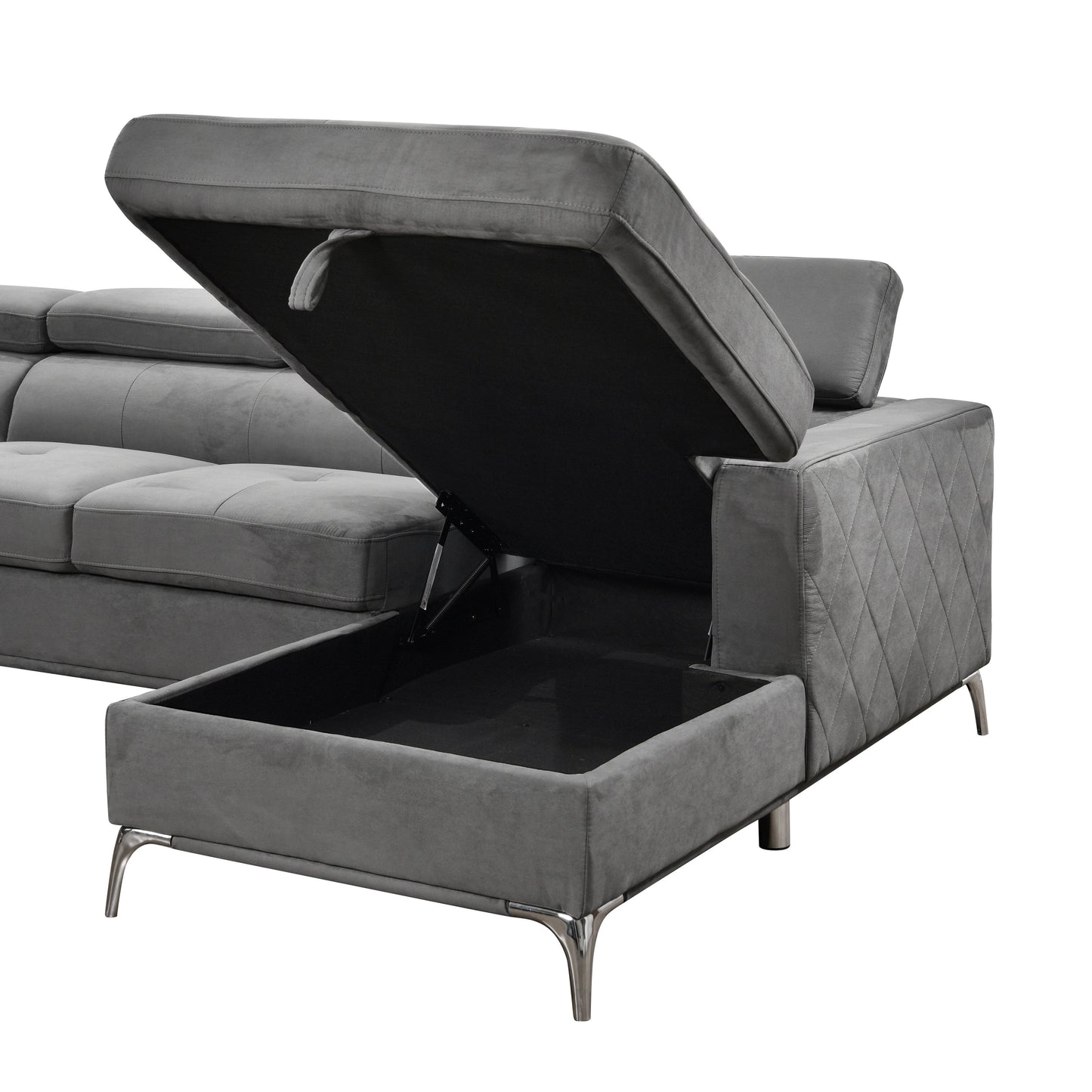 Canapé sectionnel surdimensionné Roomfitters 122 avec rangement pour méridienne, canapé contemporain en U 7 places
