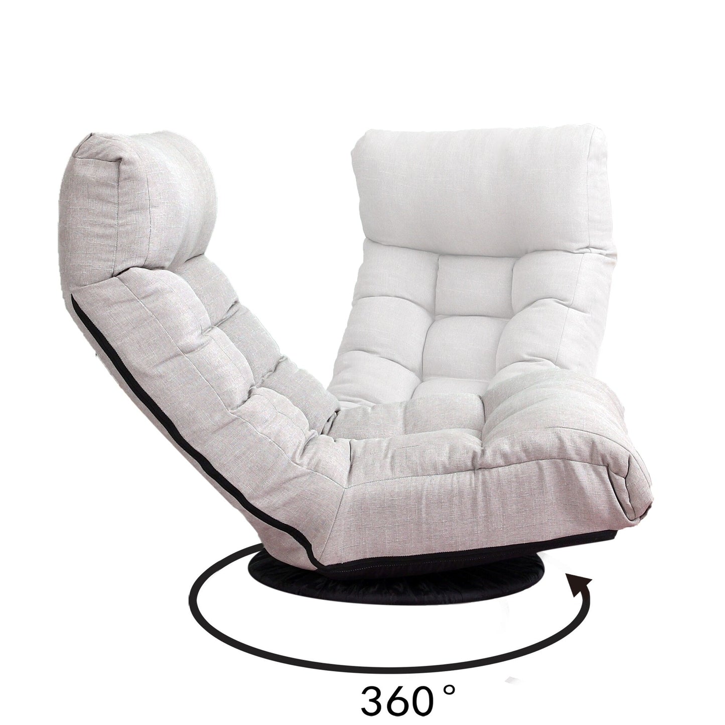 Ensemble de fauteuil inclinable rembourré sans accoudoirs avec pouf et appui-tête réglable