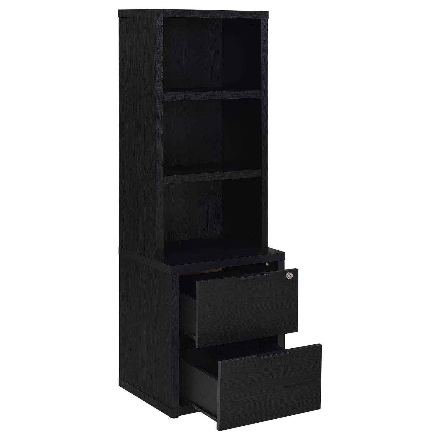 Ensemble bibliothèque murale 3 pièces Westpark avec port USB, noir