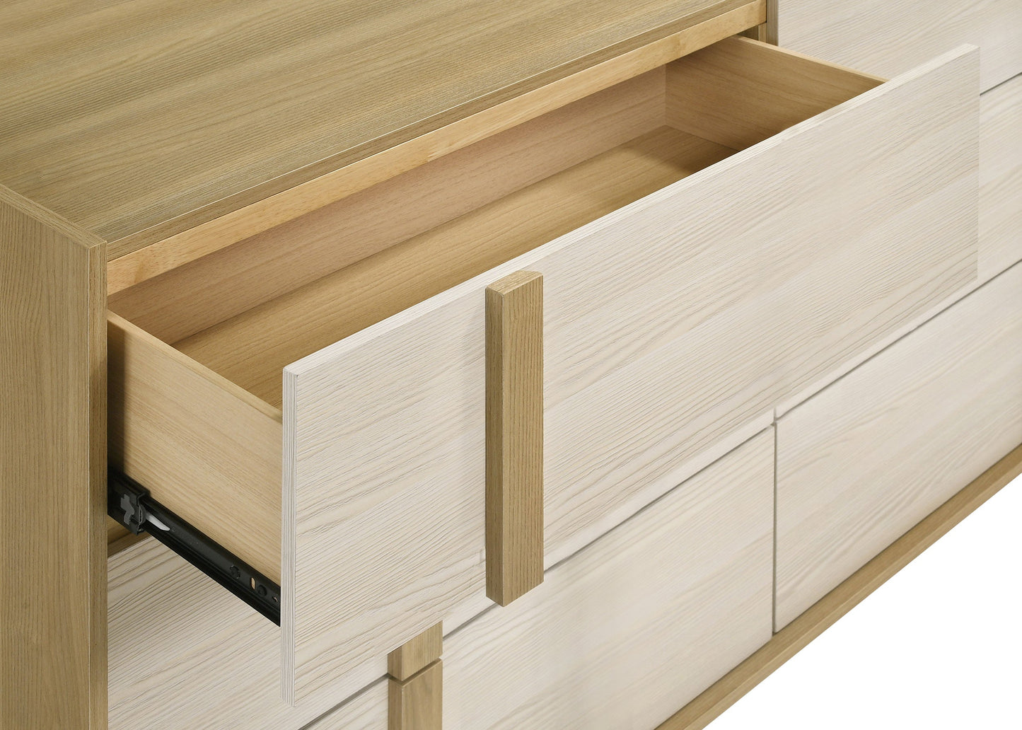 Commode 6 tiroirs avec miroir Hyland Naturel