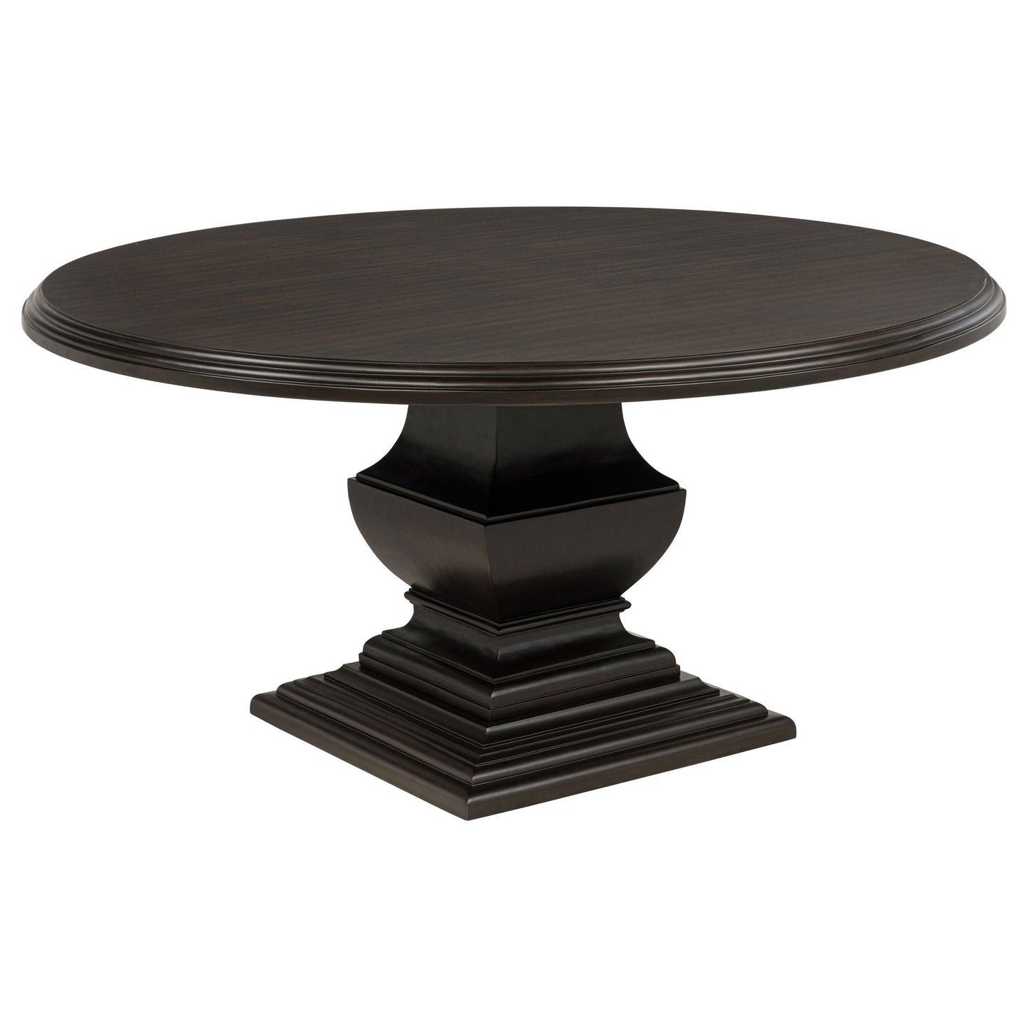 Ensemble de table de salle à manger ronde en bois Twyla 7 pièces, couleur cacao foncé