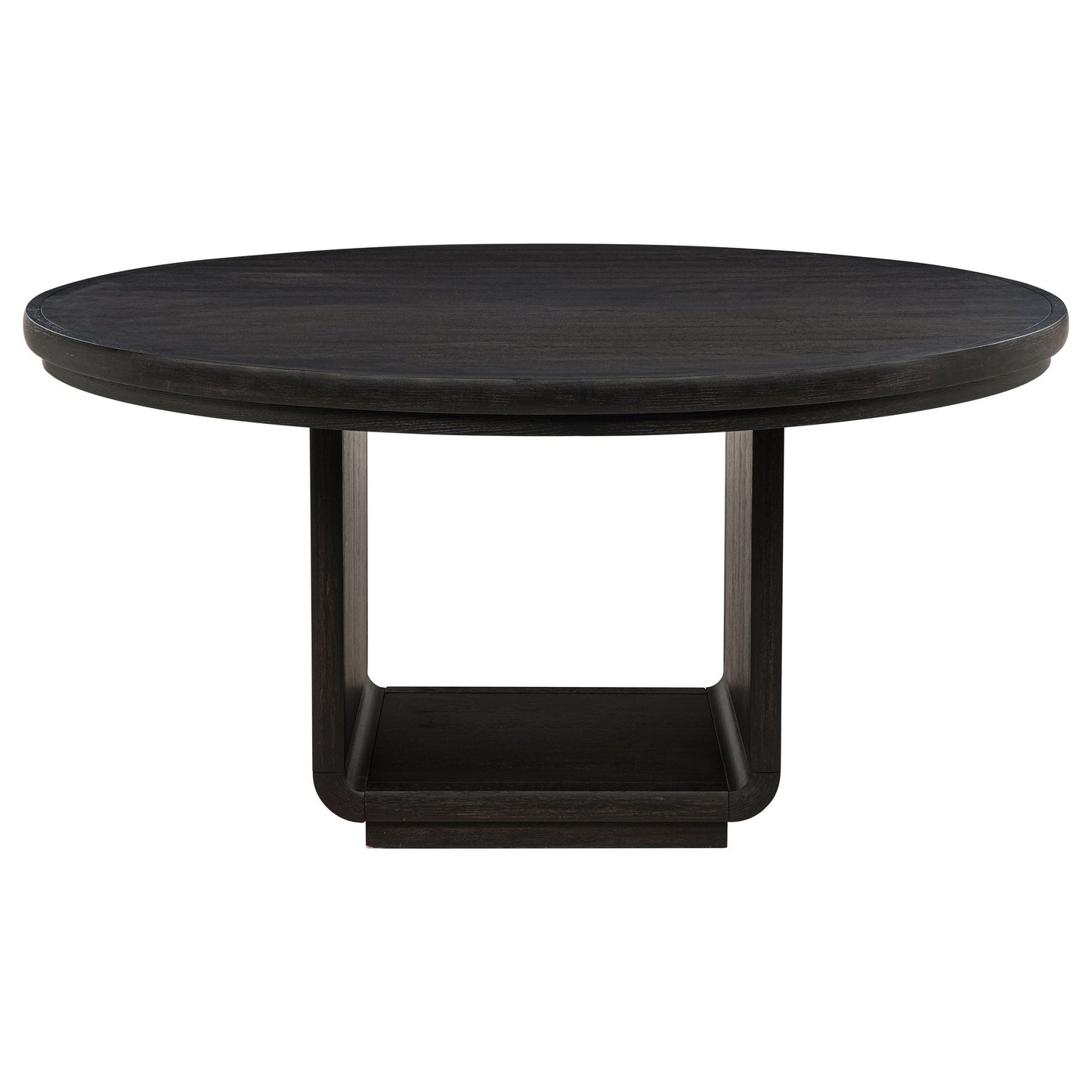 Table à manger ronde Leandro 60 pouces, finition noir bruni