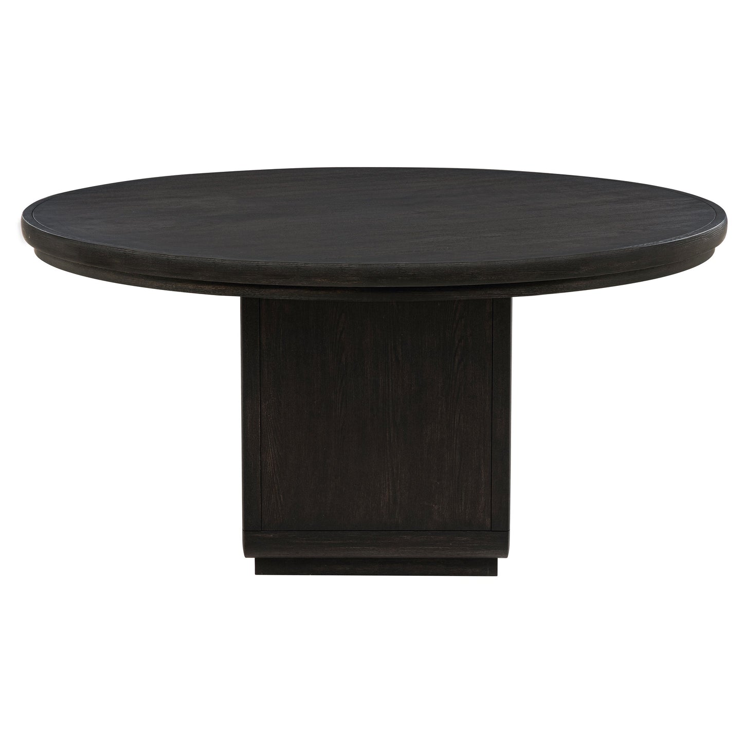 Table à manger ronde Leandro 60 pouces, finition noir bruni