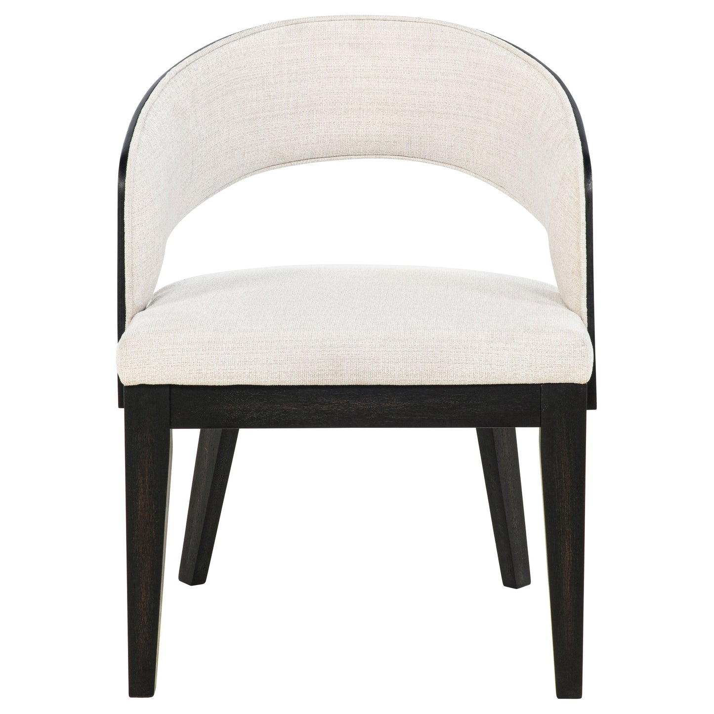 Chaise de salle à manger rembourrée Leandro crème (lot de 2)