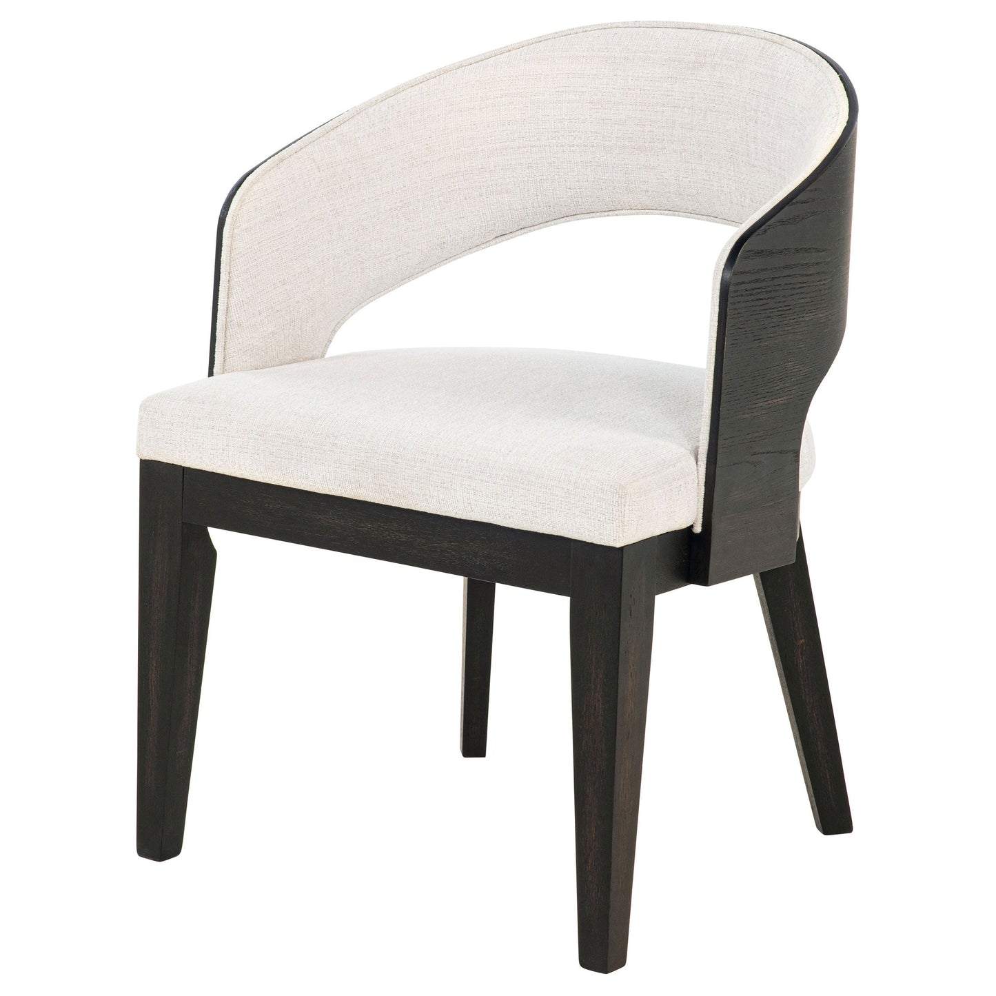 Chaise de salle à manger rembourrée Leandro crème (lot de 2)