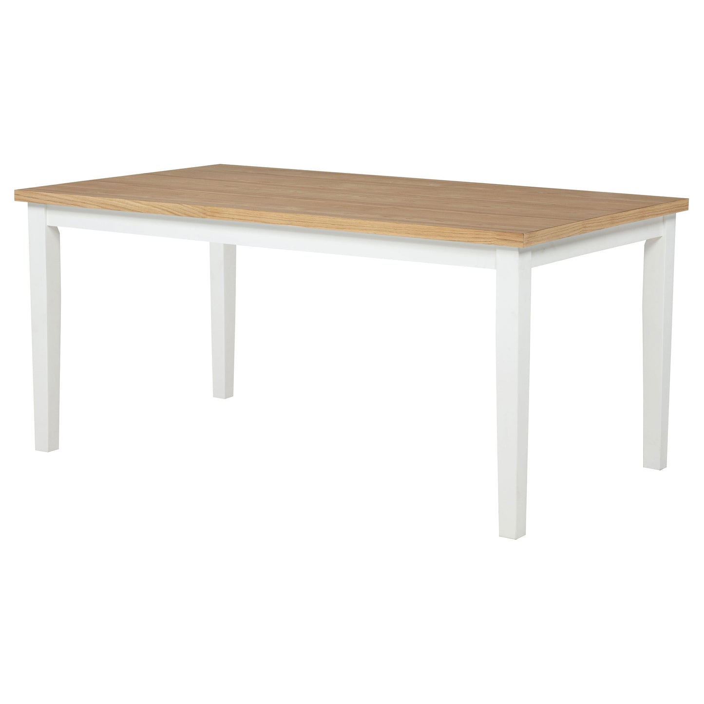 Table à manger rectangulaire Andrews de 66 pouces, frêne clair et blanc