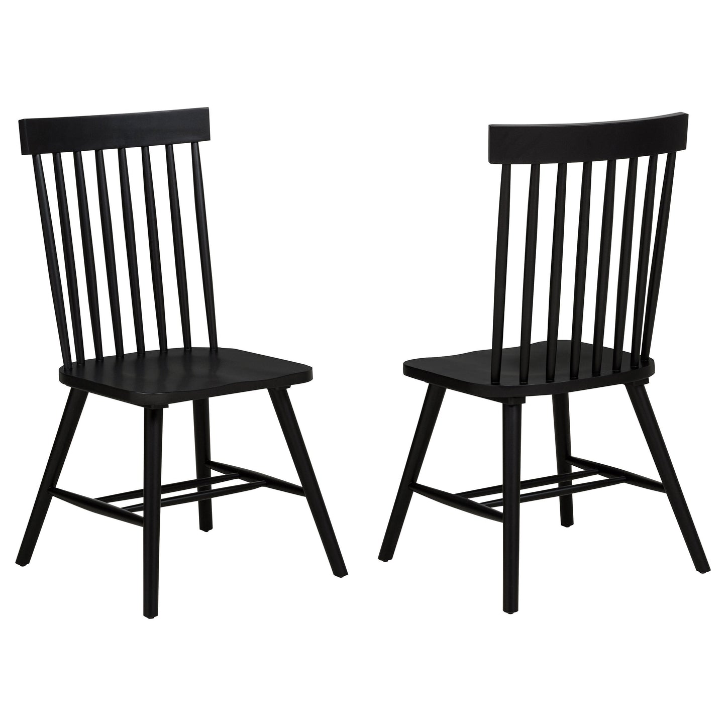 Chaise de salle à manger Andrews Windsor à dossier fuseau, noire