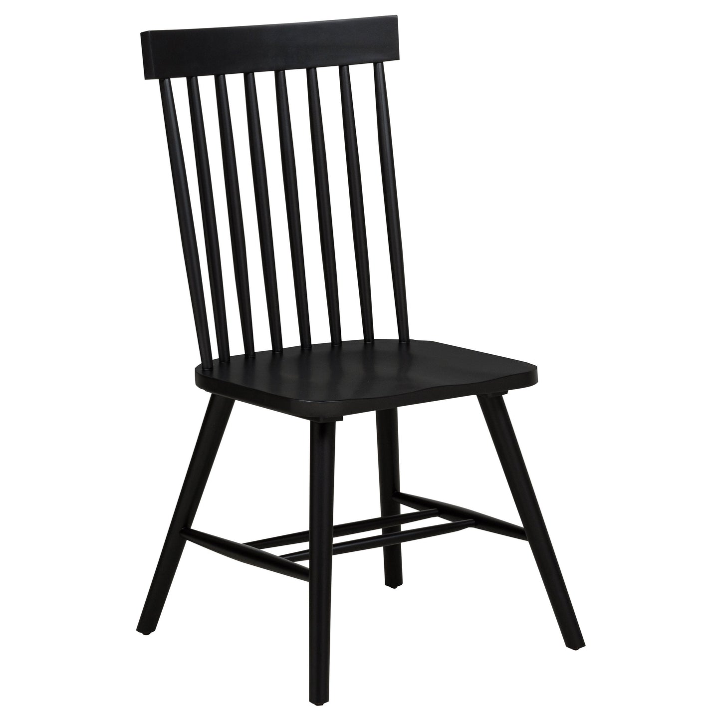 Chaise de salle à manger Andrews Windsor à dossier fuseau, noire