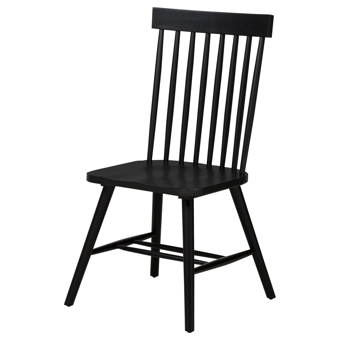 Chaise de salle à manger Andrews Windsor à dossier fuseau, noire
