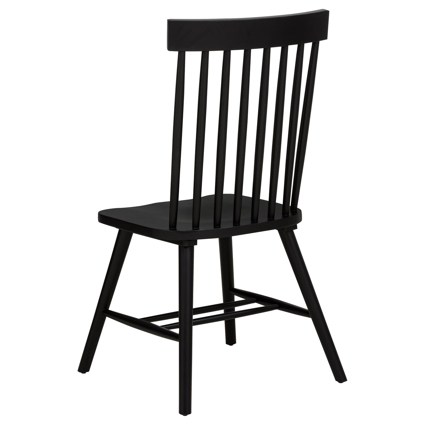 Chaise de salle à manger Andrews Windsor à dossier fuseau, noire