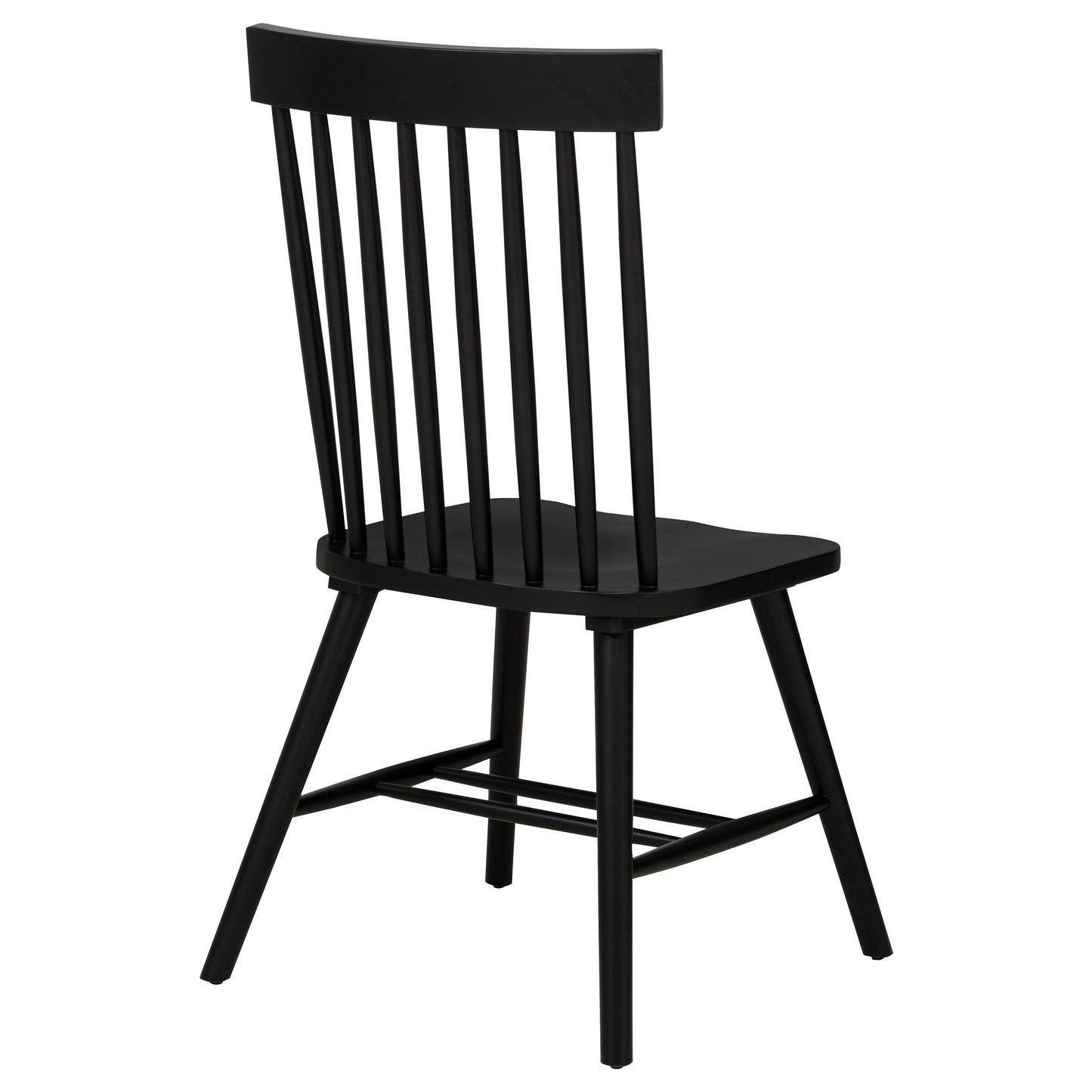 Chaise de salle à manger Andrews Windsor à dossier fuseau, noire