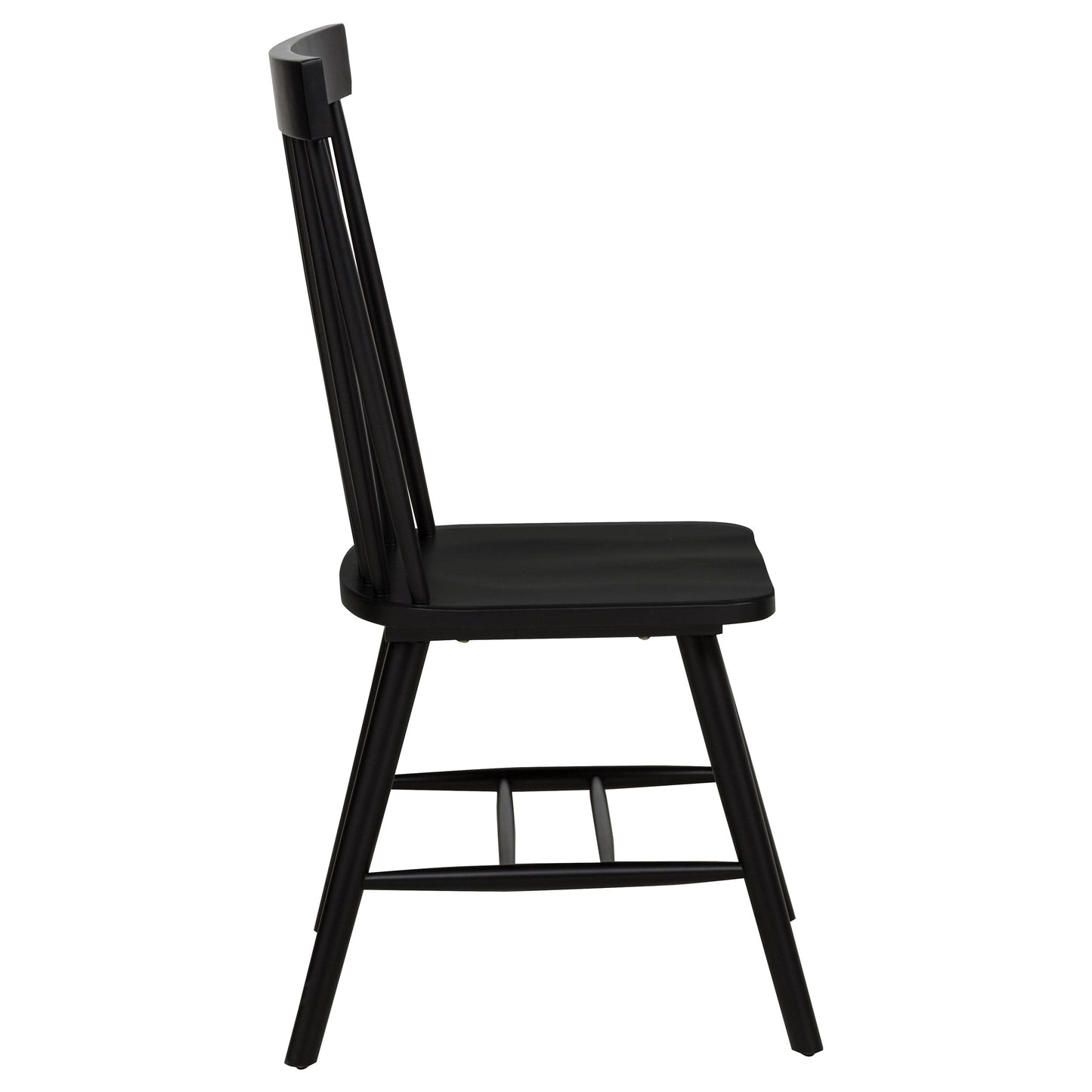 Chaise de salle à manger Andrews Windsor à dossier fuseau, noire