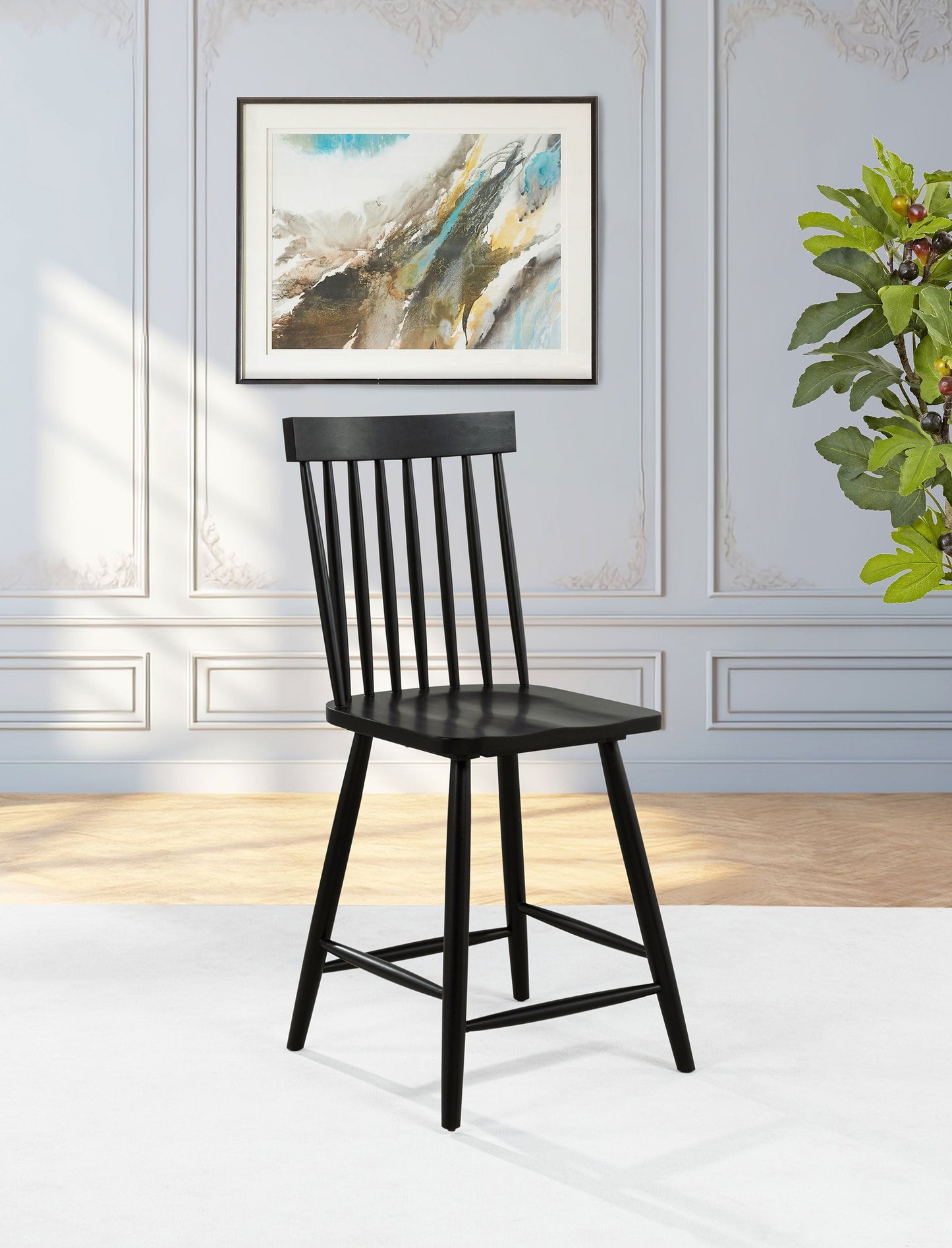 Chaise de salle à manger hauteur comptoir Andrews Windsor noire