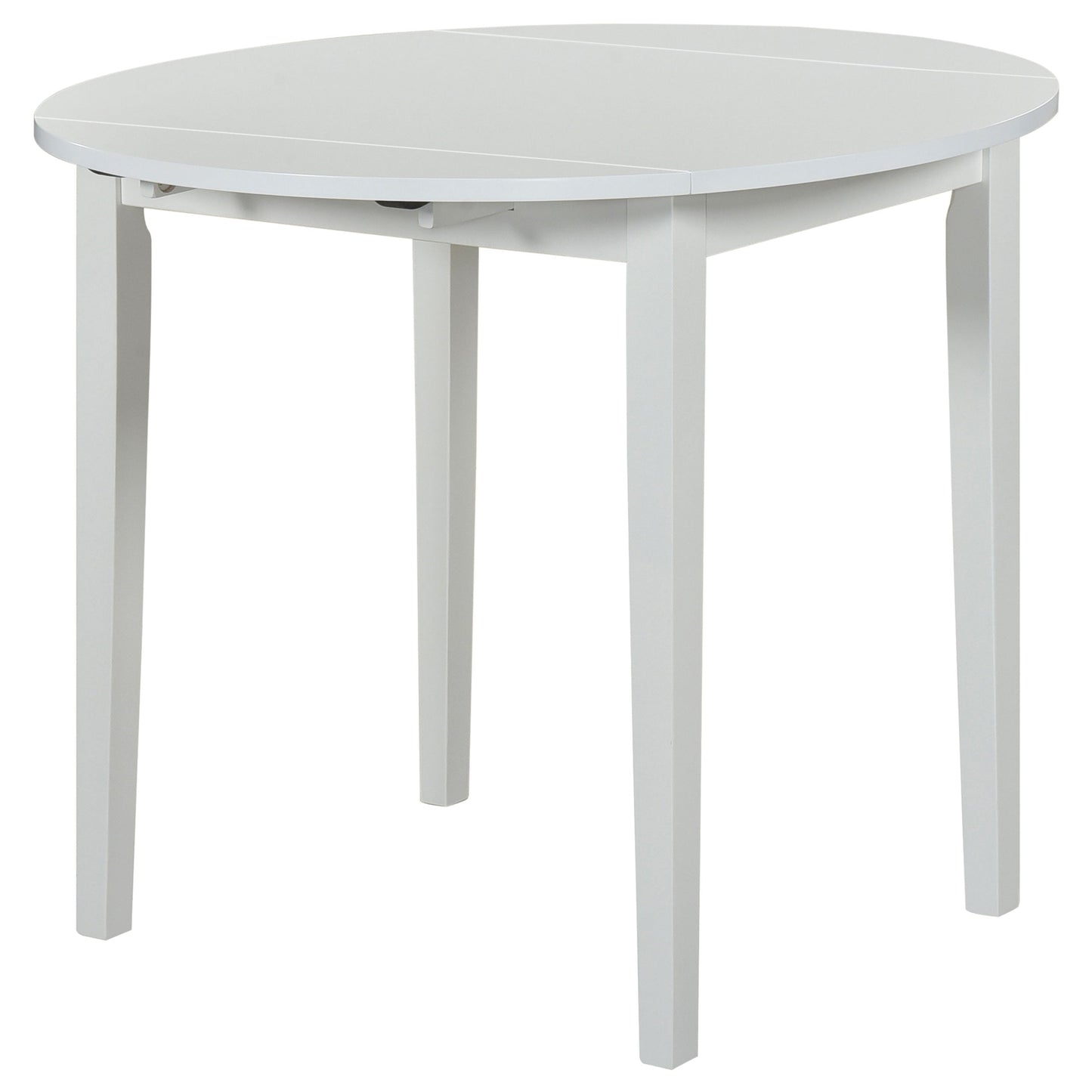 Ensemble de table à manger ronde à abattants Bucknell, 3 pièces, blanc