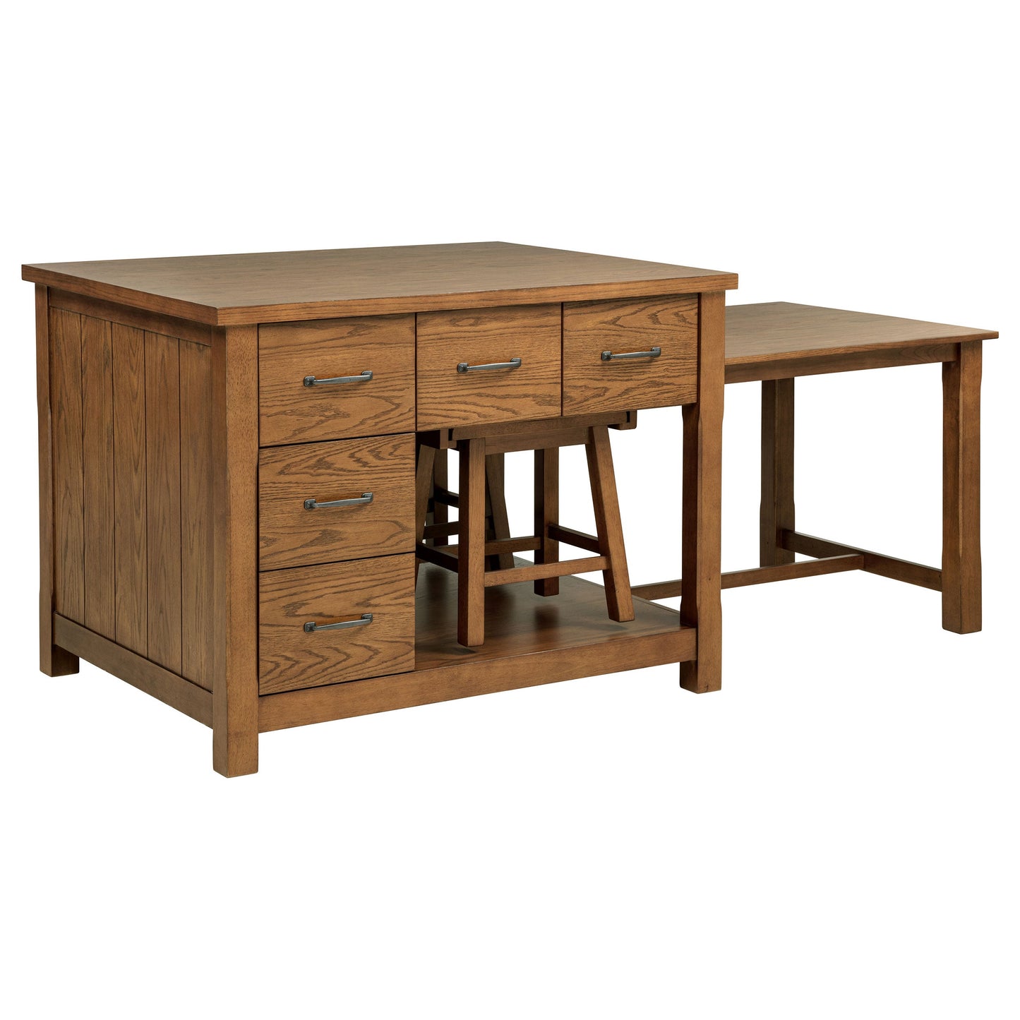 Îlot de cuisine 3 pièces Mayfair avec table extensible en chêne foncé