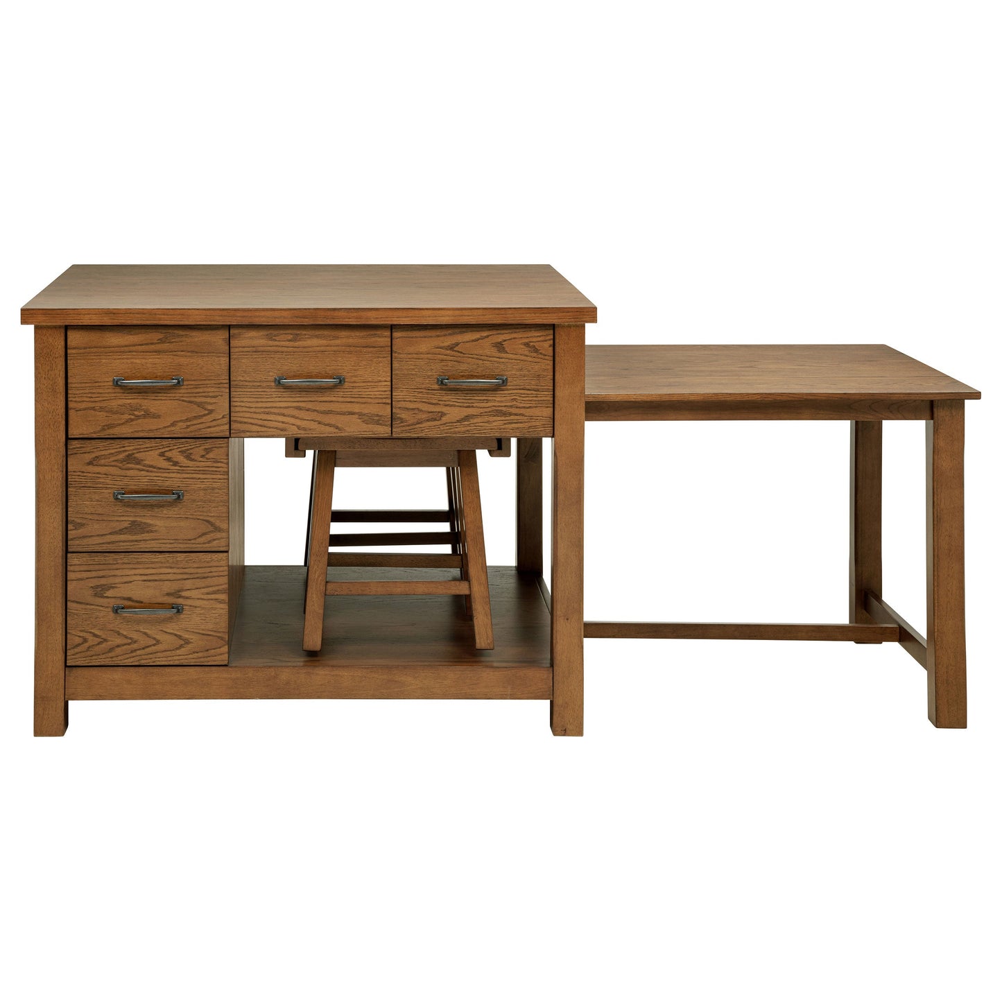 Îlot de cuisine 3 pièces Mayfair avec table extensible en chêne foncé