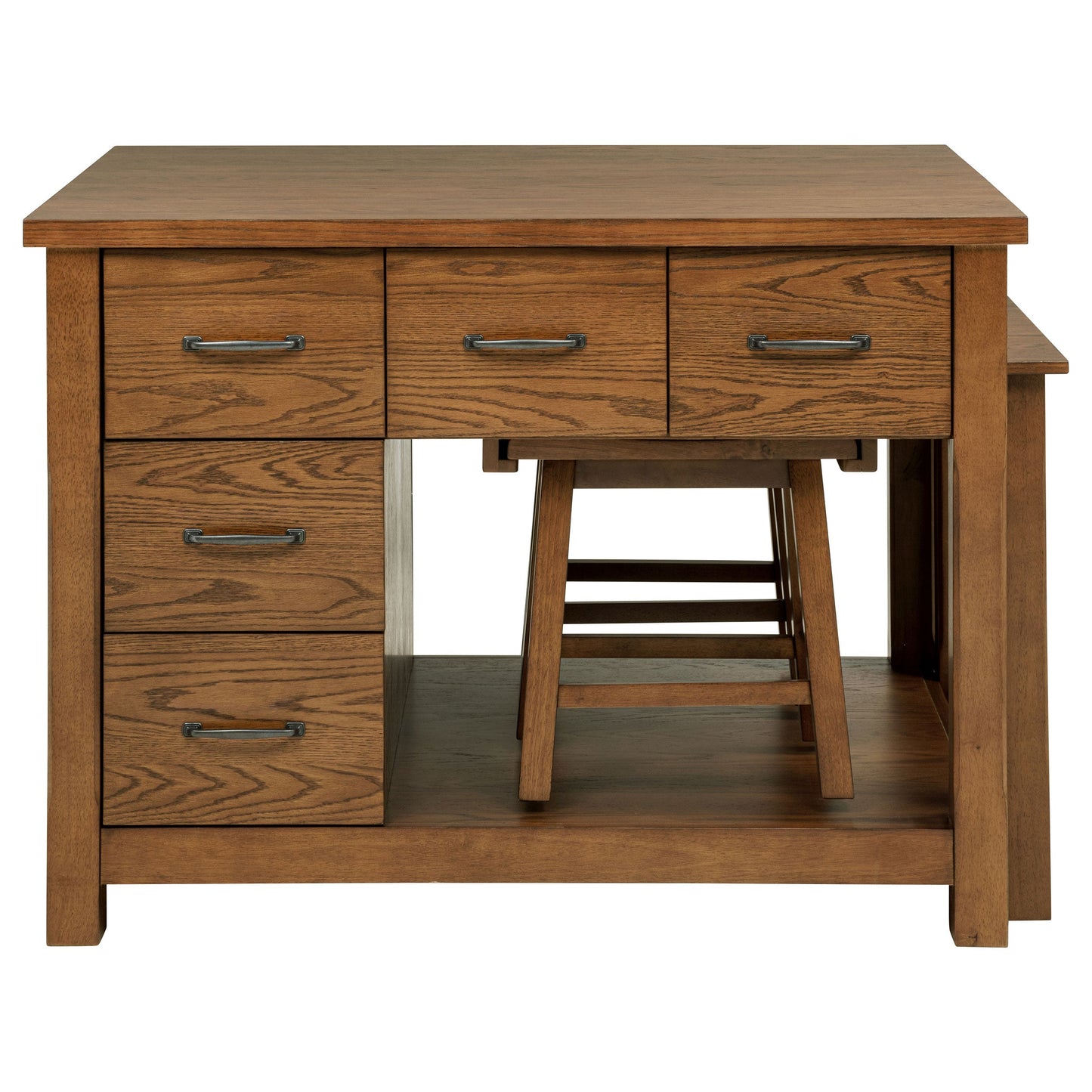Îlot de cuisine 3 pièces Mayfair avec table extensible en chêne foncé