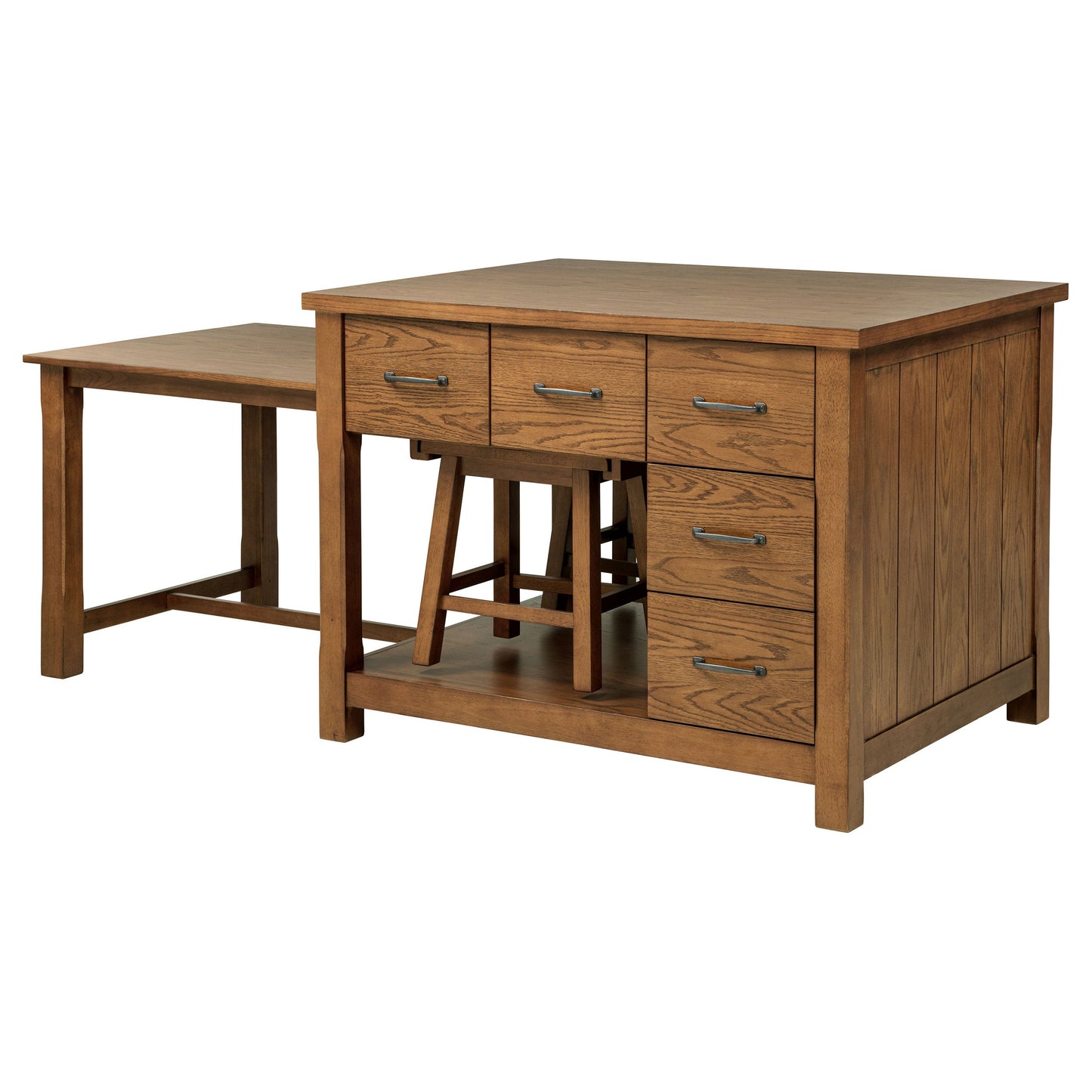 Îlot de cuisine 3 pièces Mayfair avec table extensible en chêne foncé