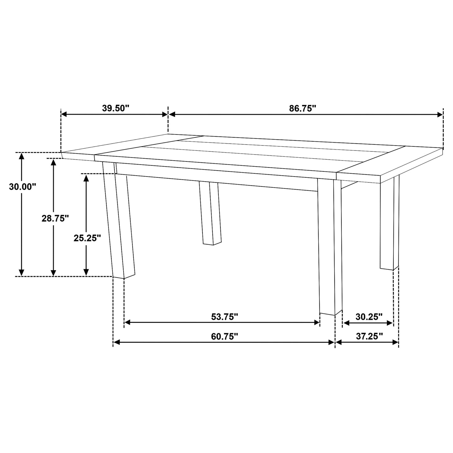 Table à manger extensible en bois massif Cardova de 87 pouces, chêne vigne