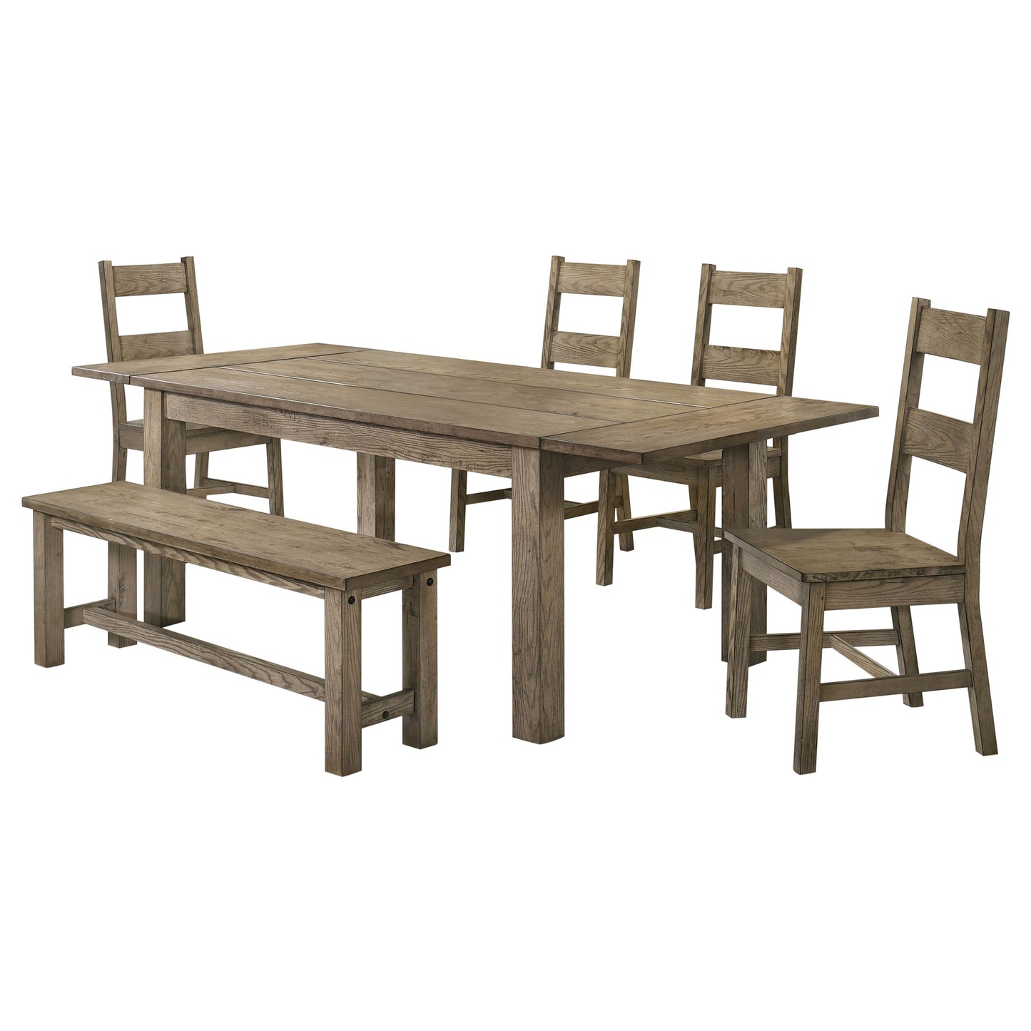 Ensemble de salle à manger avec table extensible Cardova 6 pièces en chêne vigne