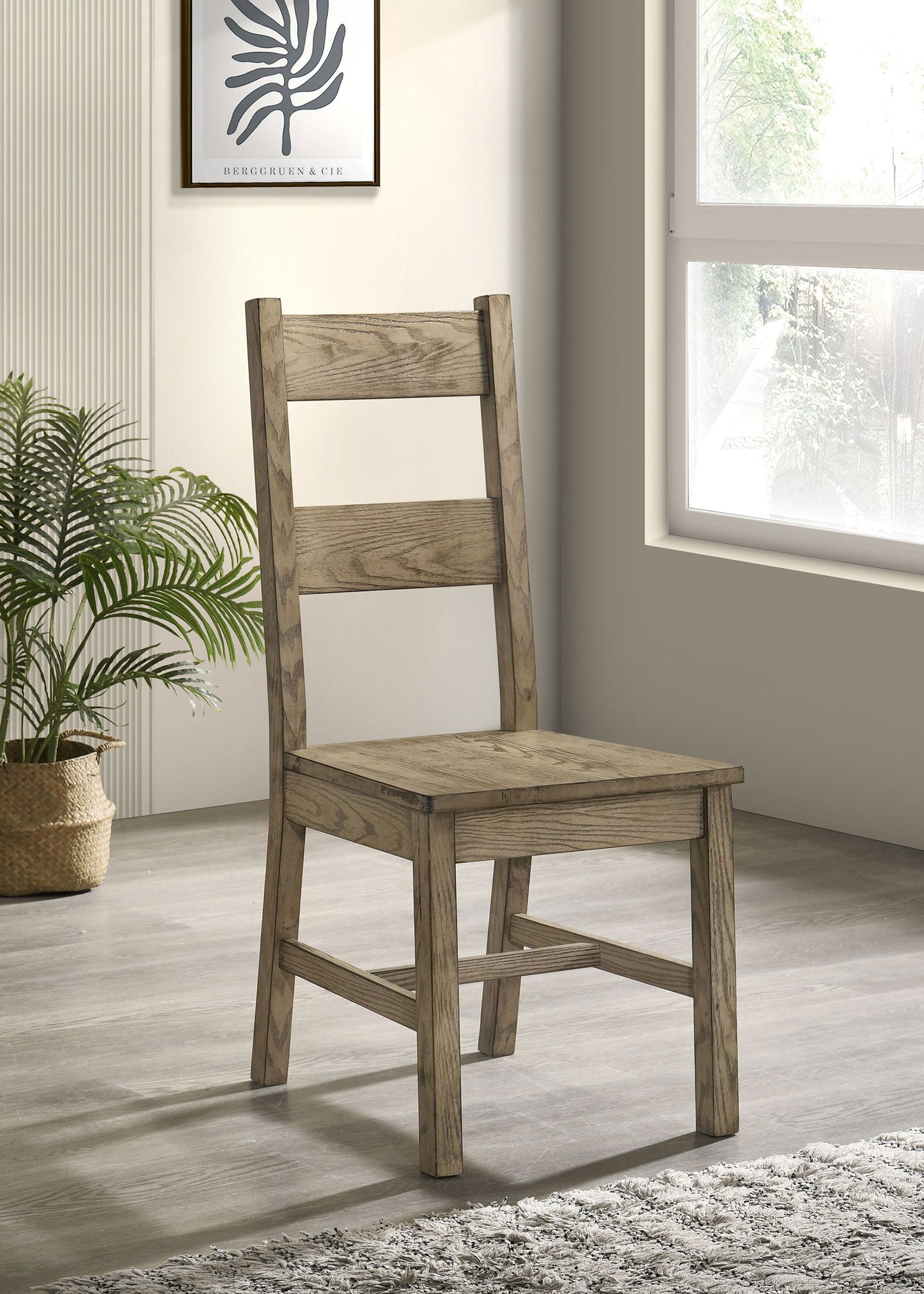 Chaises de salle à manger en bois massif Cardova, chêne vigne (lot de 2)