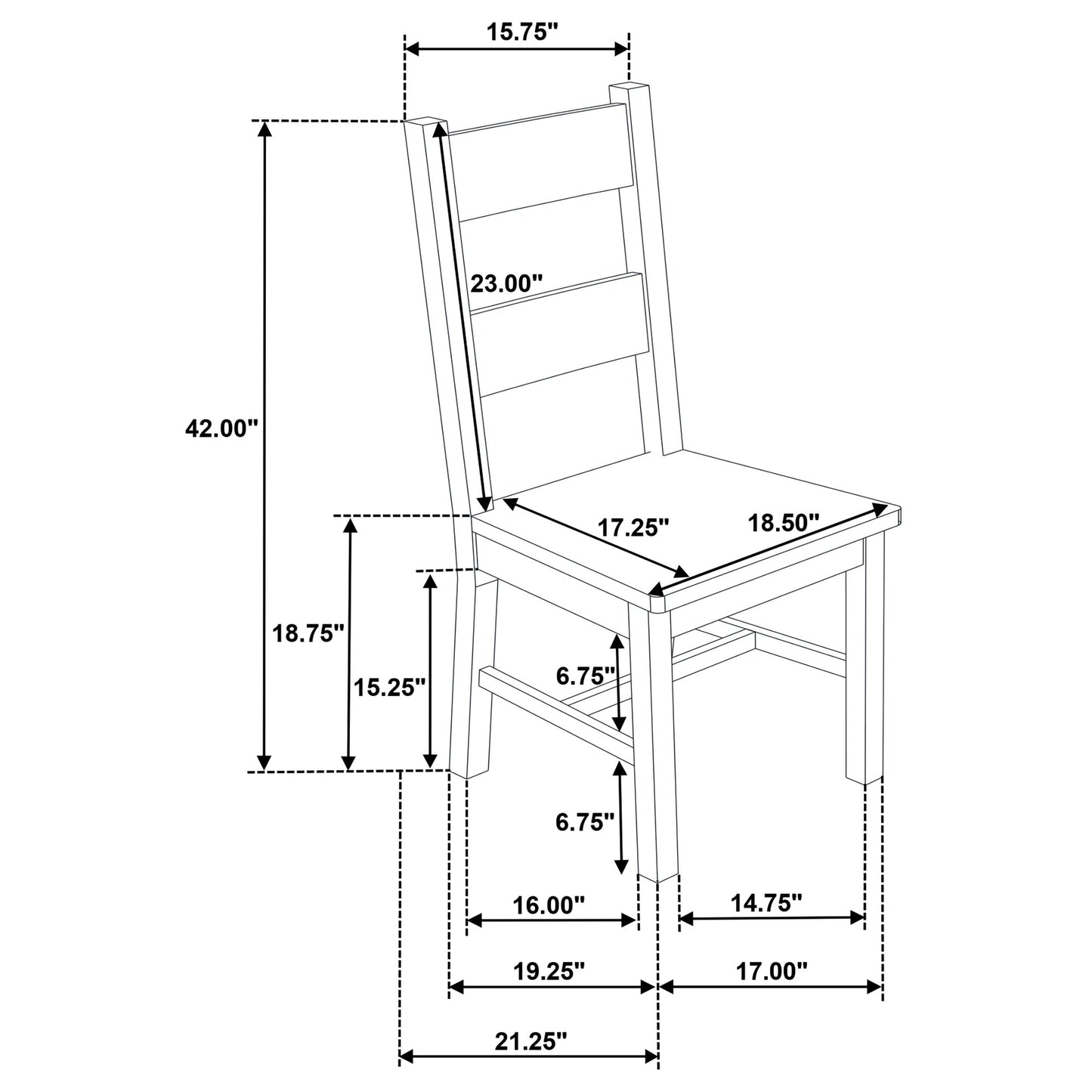 Chaises de salle à manger en bois massif Cardova, chêne vigne (lot de 2)