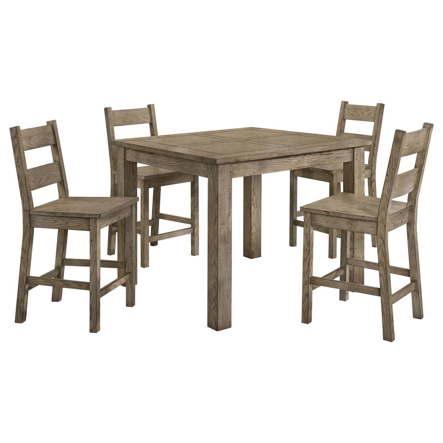 Ensemble de table à manger 5 pièces Cardova, hauteur comptoir, chêne vigne