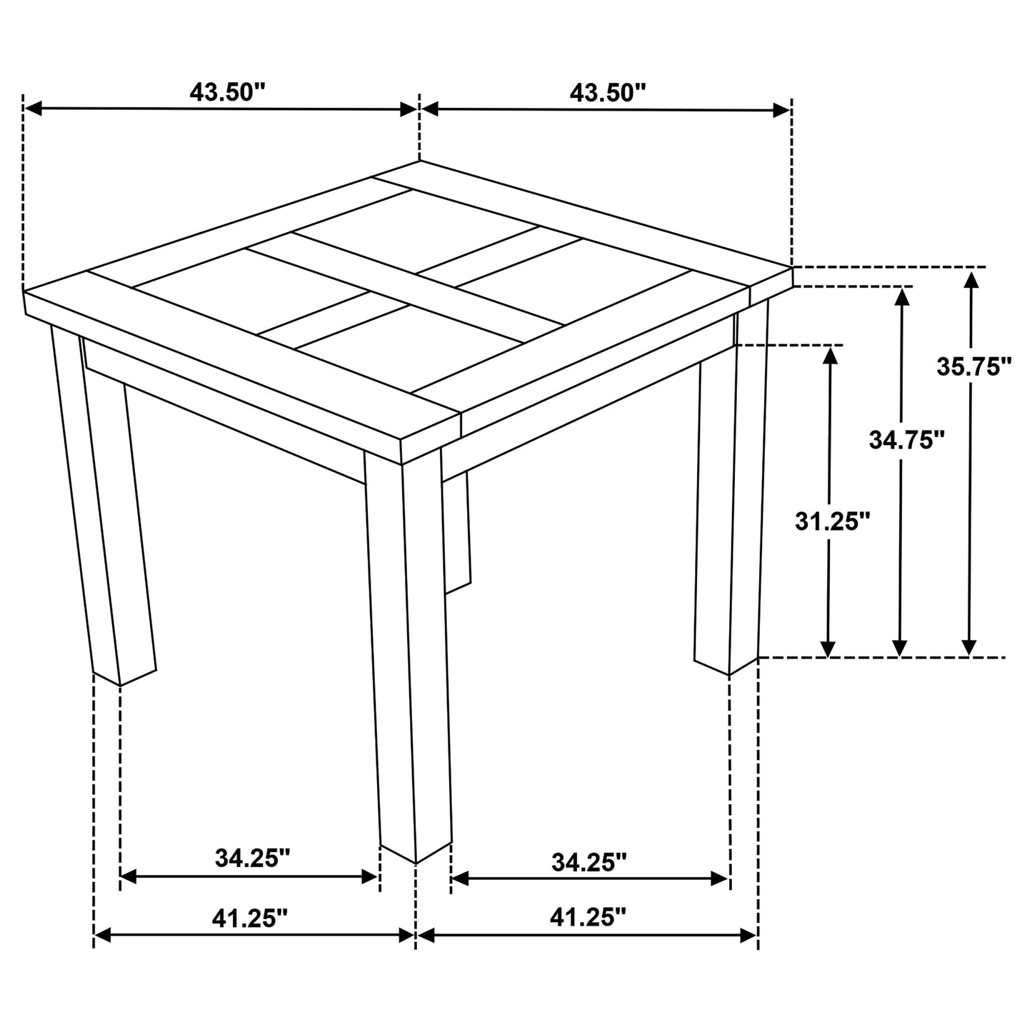 Ensemble de table à manger 5 pièces Cardova, hauteur comptoir, chêne vigne