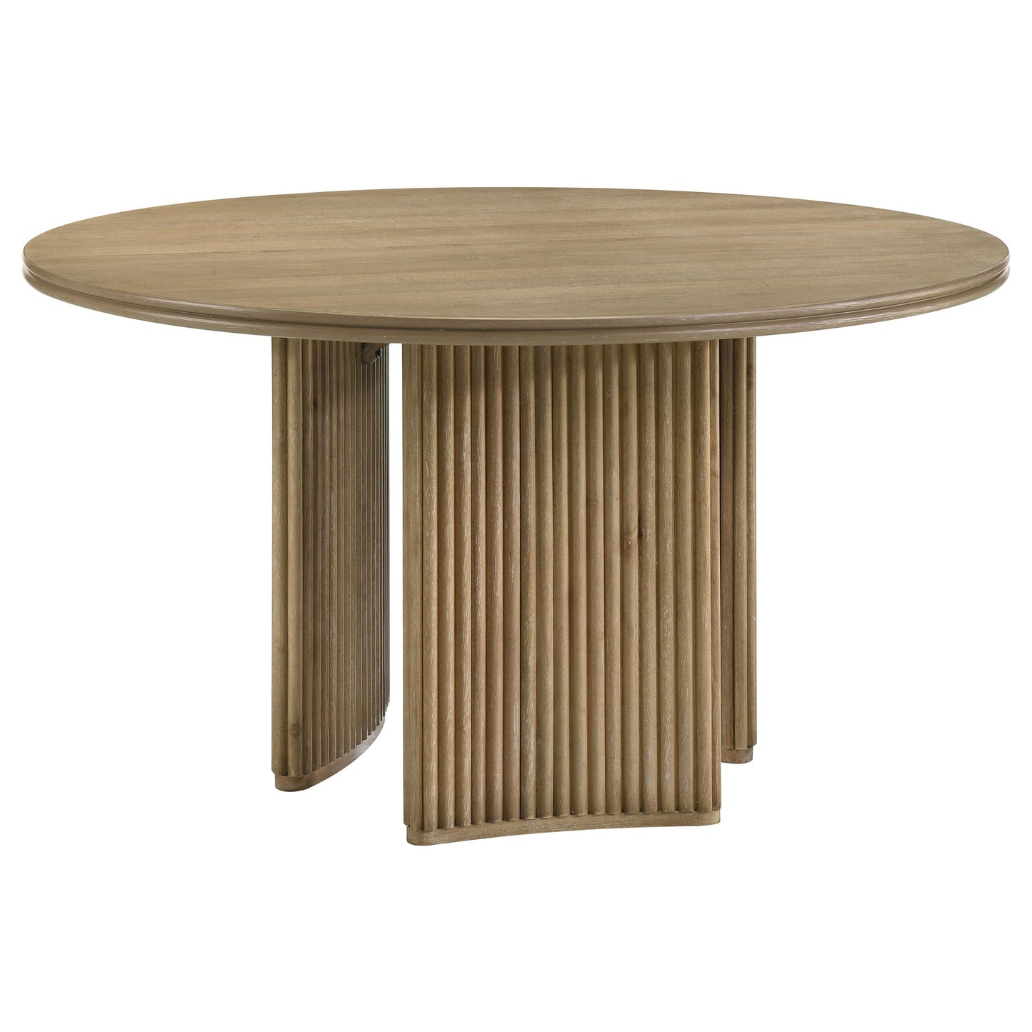 Ensemble de table à manger ronde Adina 5 pièces, marron clair vieilli