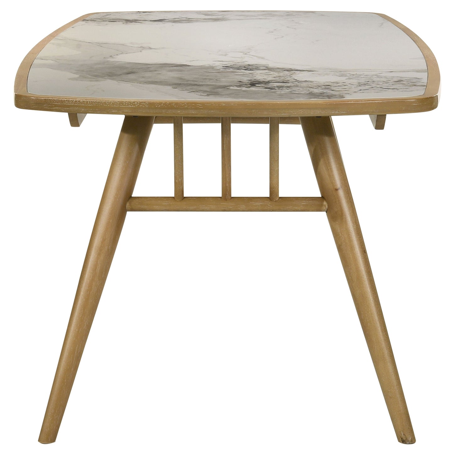 Table à manger rectangulaire Croyden 73 pouces, finition naturelle patinée