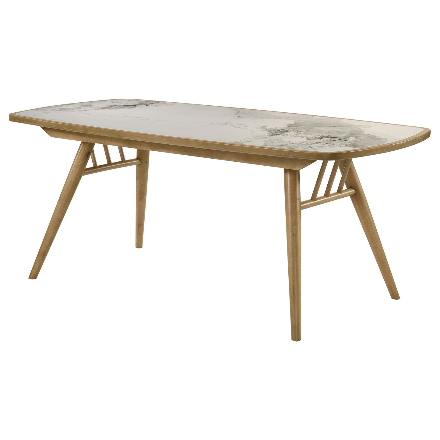 Table à manger rectangulaire Croyden 73 pouces, finition naturelle patinée