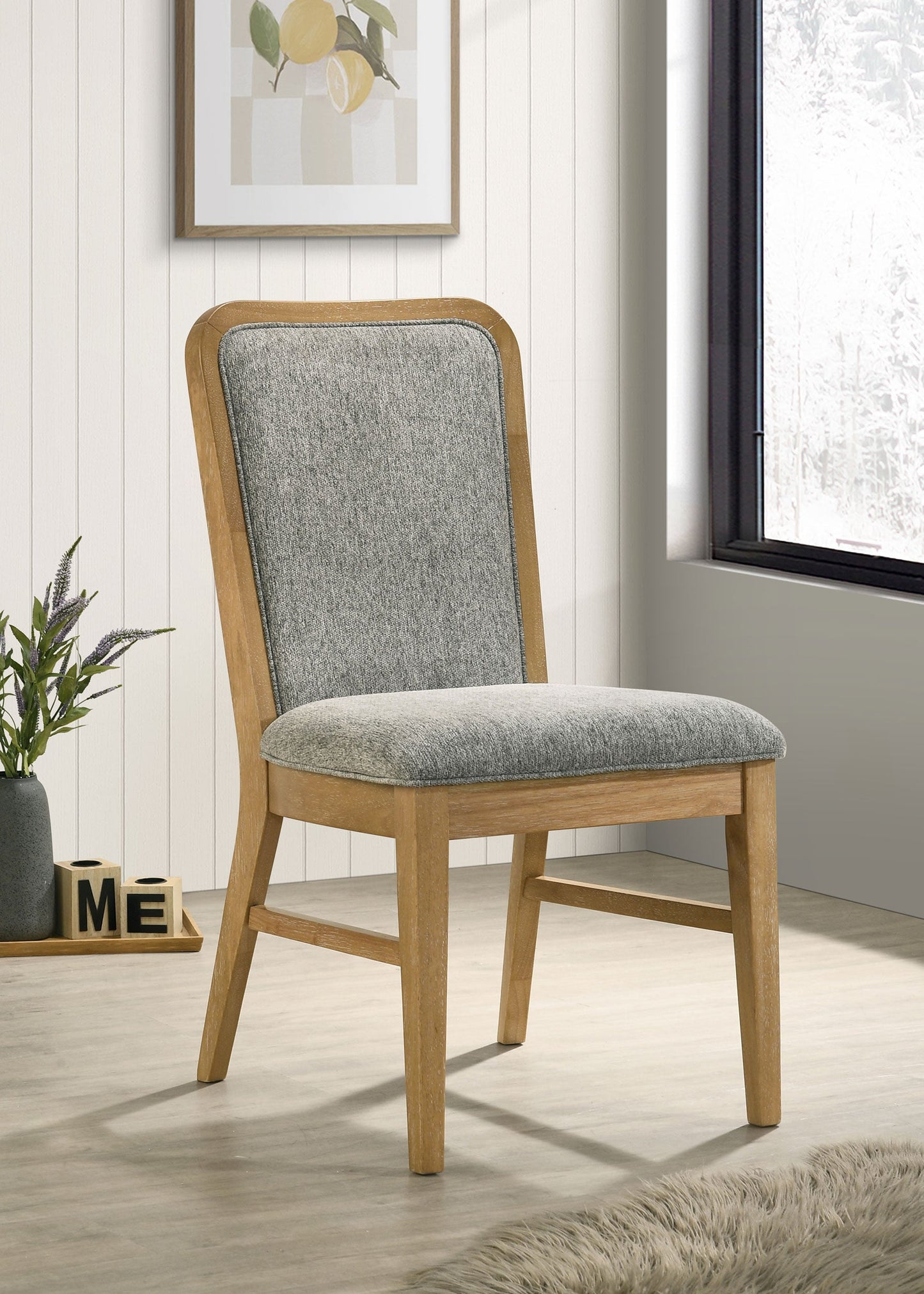 Chaise de salle à manger Croyden, aspect naturel vieilli (lot de 2)