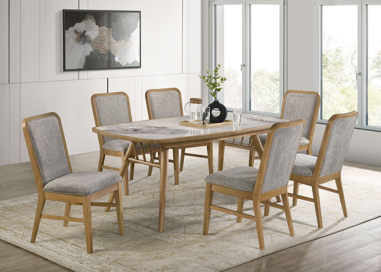 Chaise de salle à manger Croyden, aspect naturel vieilli (lot de 2)