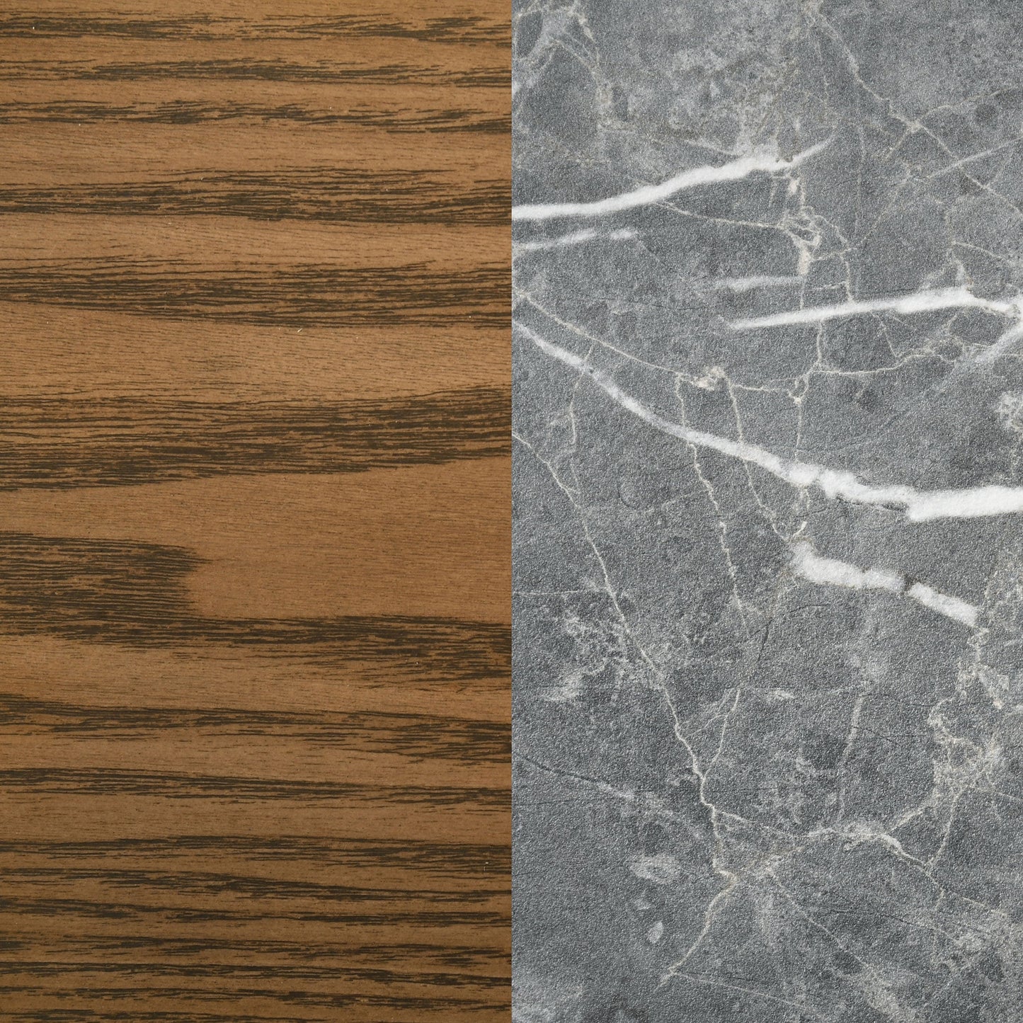 Table à manger ronde Franklin de 59 pouces, gris et chêne foncé