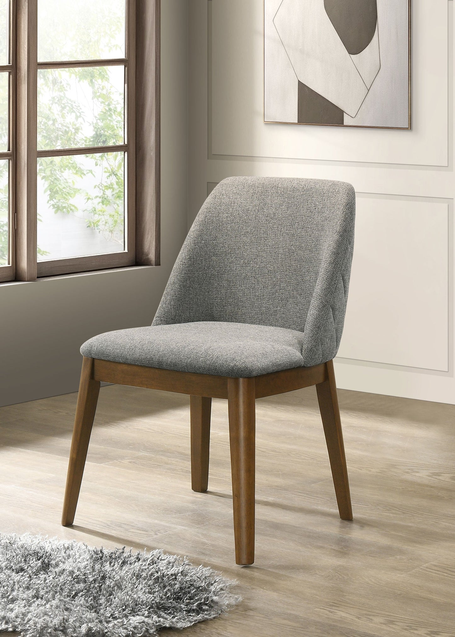 Chaise de salle à manger rembourrée Franklin grise (lot de 2)