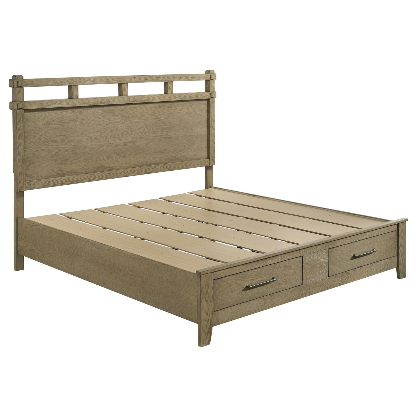 Ensemble de chambre à coucher Hazlewood 4 pièces avec lit king size oriental en chêne de vigne