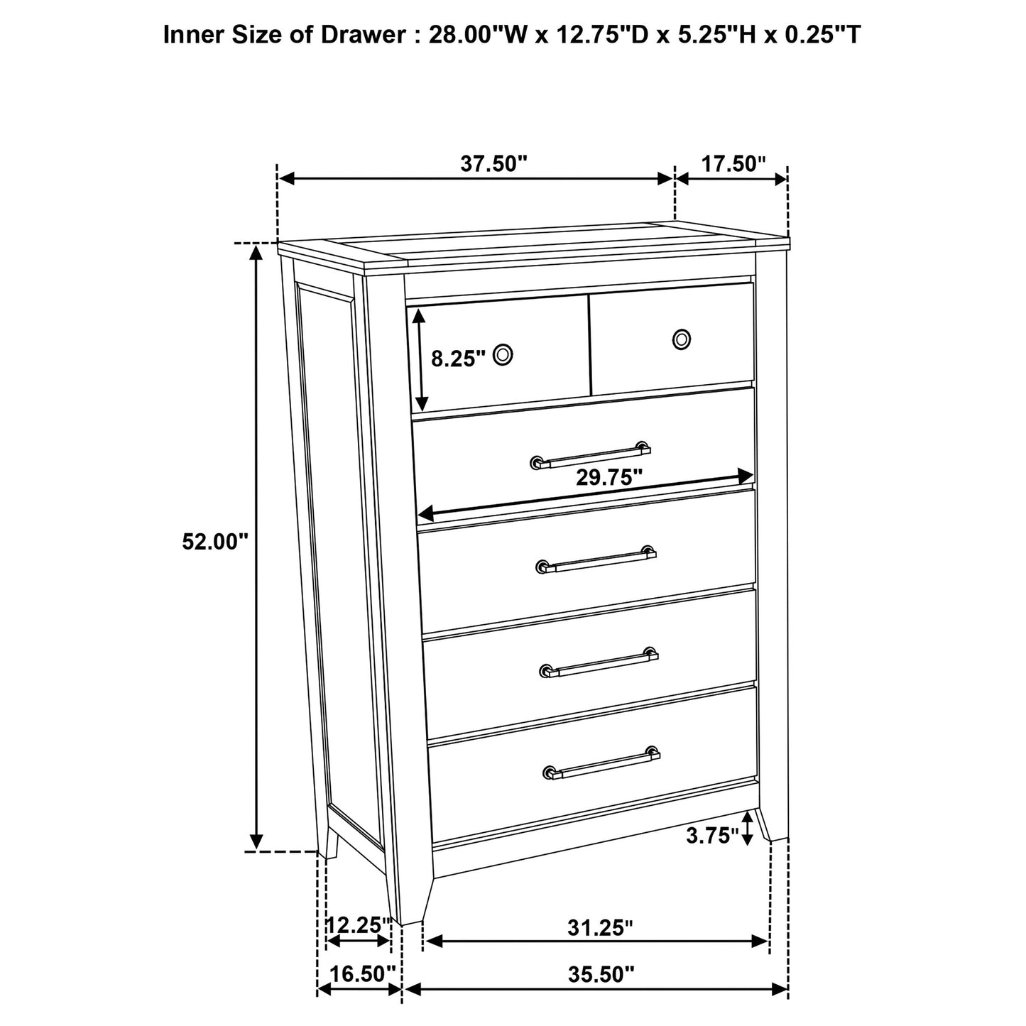 Ensemble de chambre à coucher Hazlewood 5 pièces avec lit king size oriental en chêne de vignoble