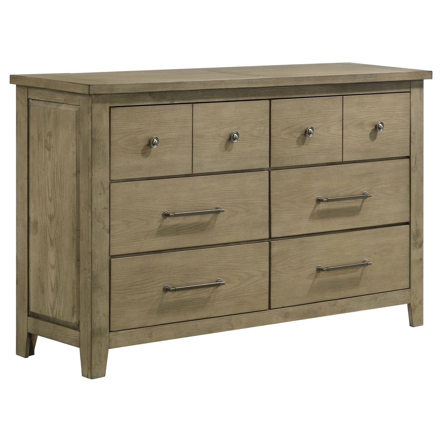 Ensemble de chambre à coucher 5 pièces Hazlewood avec lit Queen Size, chêne de vignoble
