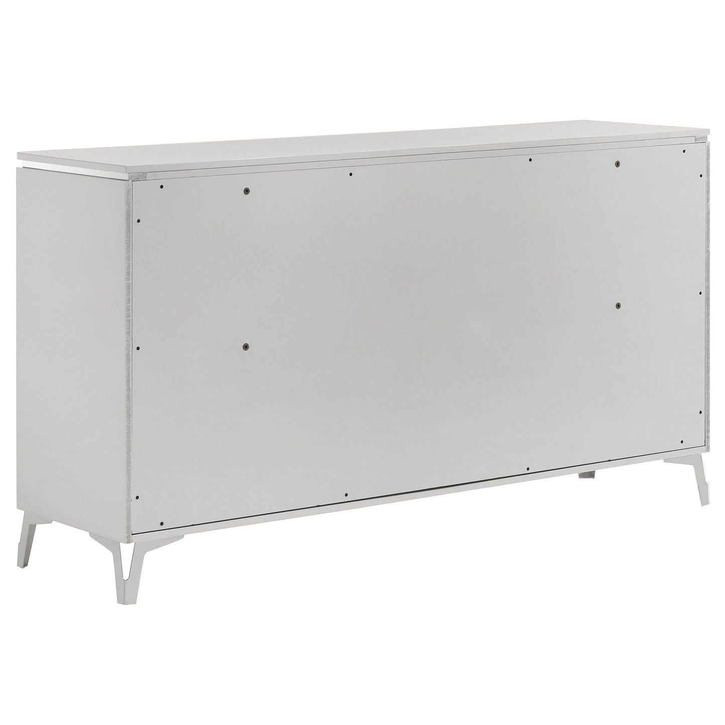 Ensemble de chambre à coucher Cassia 5 pièces avec lit king size à LED, blanc brillant