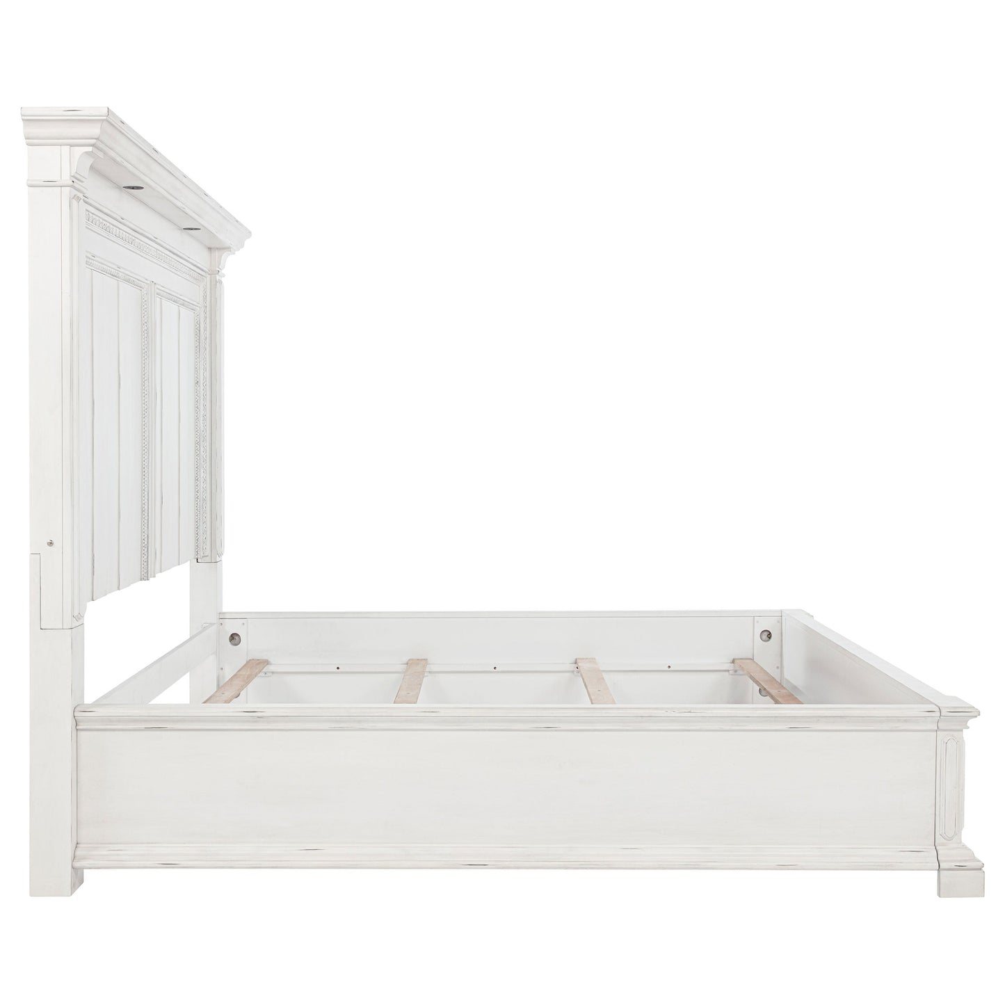 Lit à panneau lumineux LED McKinney Eastern King, blanc vintage