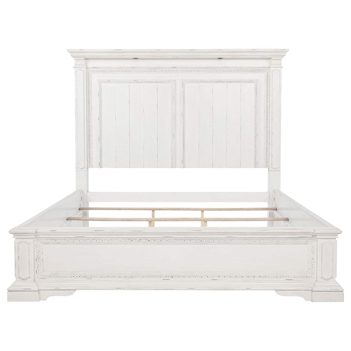 Lit à panneau lumineux LED McKinney Eastern King, blanc vintage